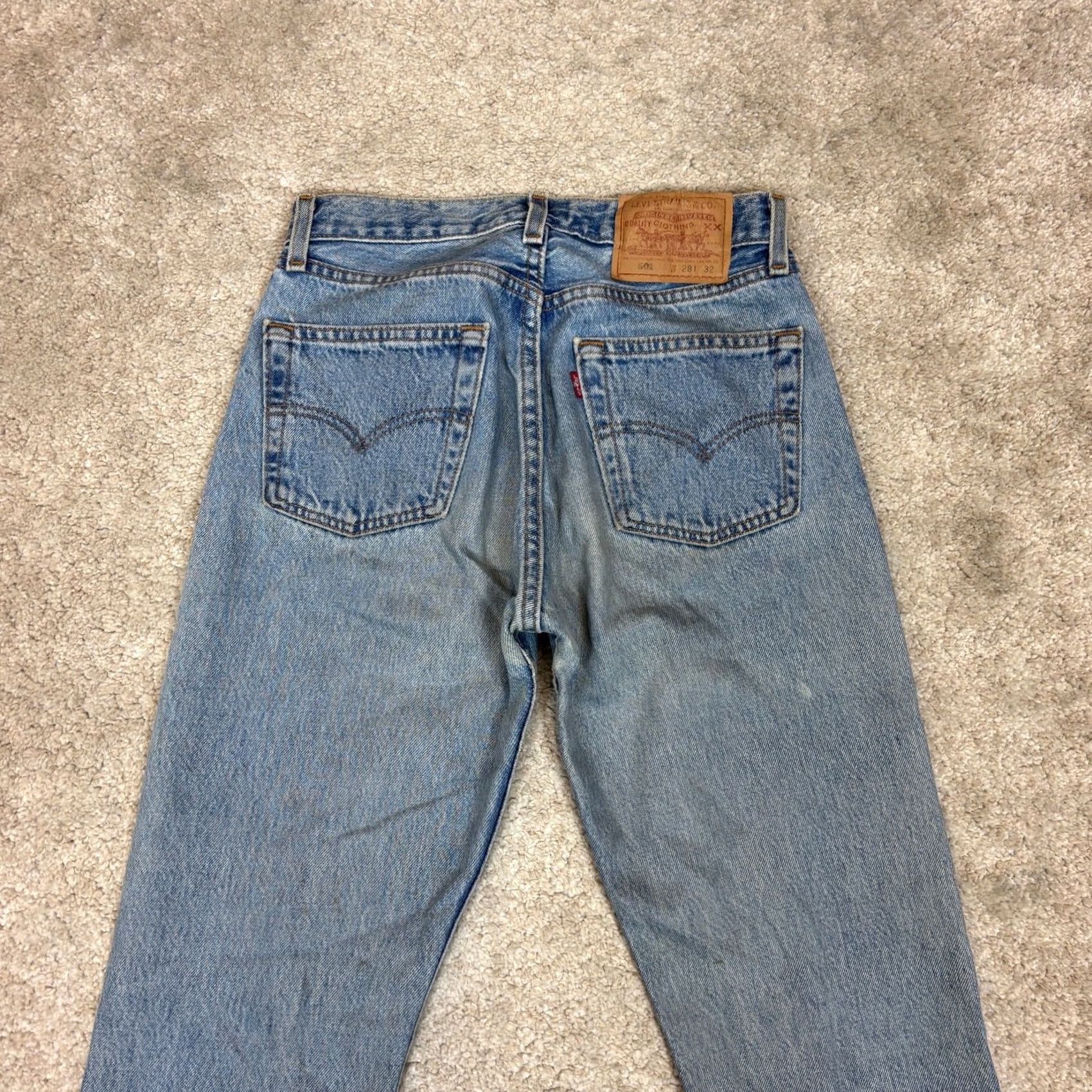 Levi's VINTAGE Levi's 501 Jeans Straight 28x32 Made in USA 90s Raw Hem Blue Size US 28 / EU 44 - 3 Thumbnail
