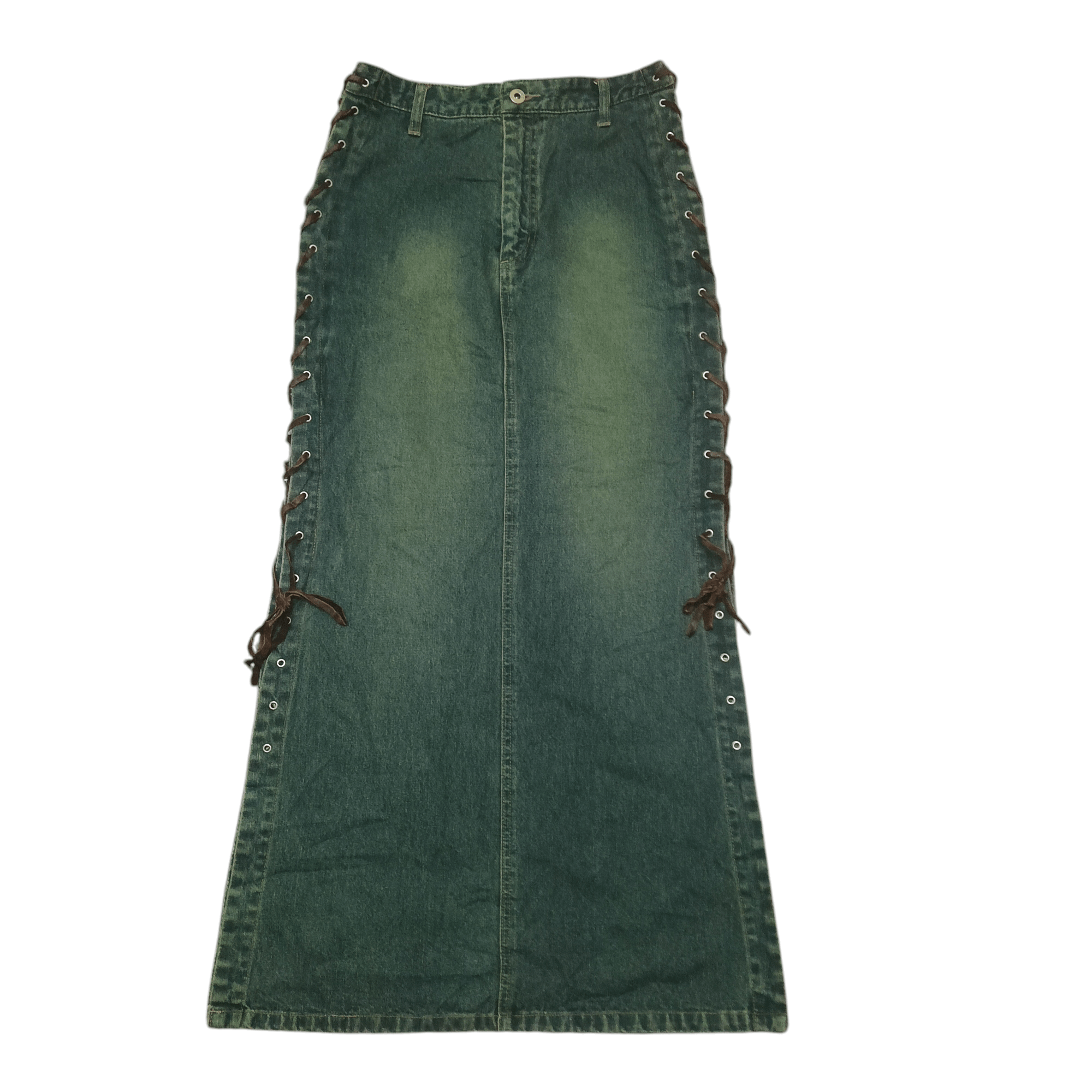 If Six Was Nine Ifsixwasnine mud leather lace up long skirt | Grailed