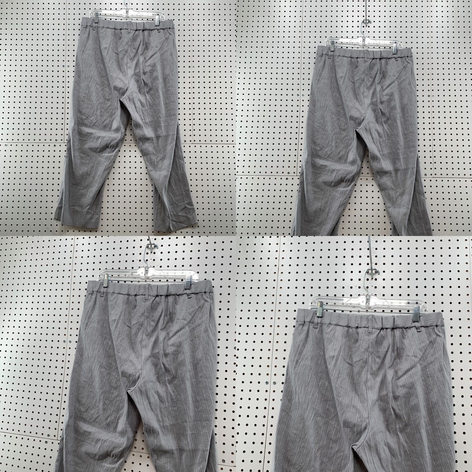 J. Jill J Jill Pants Womens 18 Tall Gray Striped Linen Stretch NWT Size 40" / US 18 - 8 Thumbnail