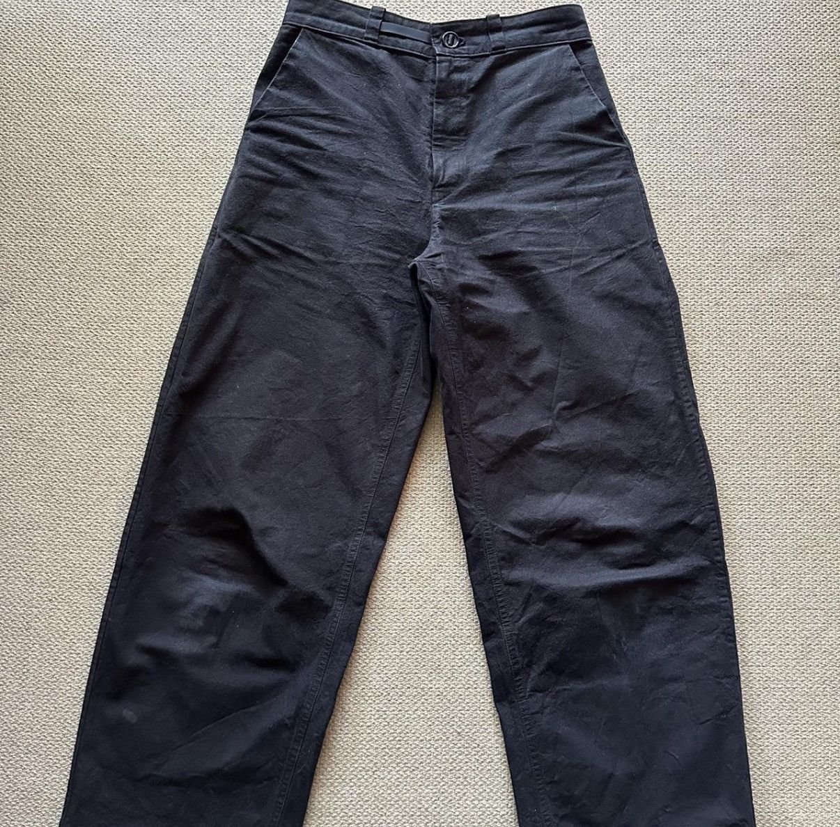 MAN-TLE MAN-TLE W-R0P4 "High-Wide Pants" Black Wax Size 1/ S Size 26" / US 2 / IT 38 - 2 Thumbnail