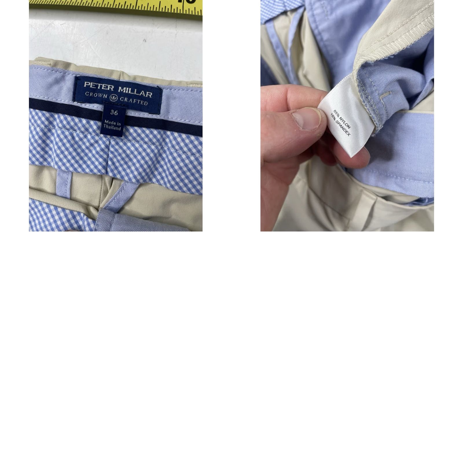 Peter Millar Peter Millar Golf Chino Shorts Mens 36 Beige Performance Stretch Size US 36 / EU 52 - 8 Thumbnail