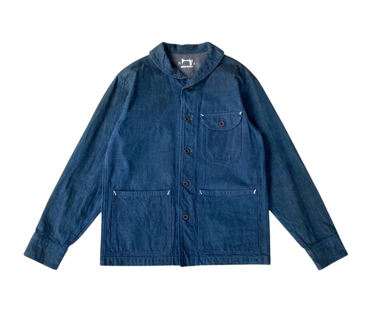 Vintage Vintage 40s-60s Shawl Collar French Blue Chore Denim Jacket Size US L / EU 52-54 / 3 - 1 Thumbnail