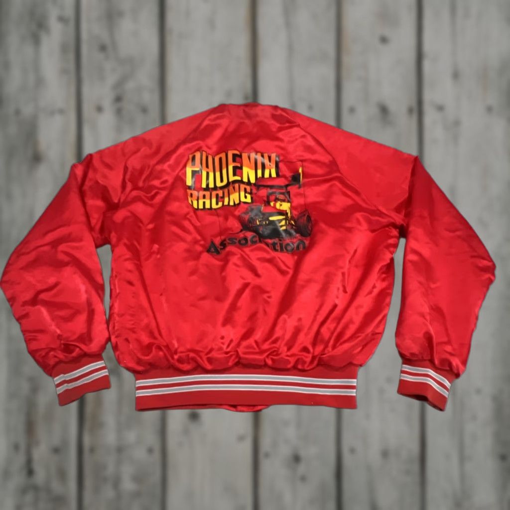 Vintage VINTAGE Capricorn Satin Jacket Men’s M Red Sprint Car Phoenix Racing Association Made USA Size US M / EU 48-50 / 2 - 1 Thumbnail