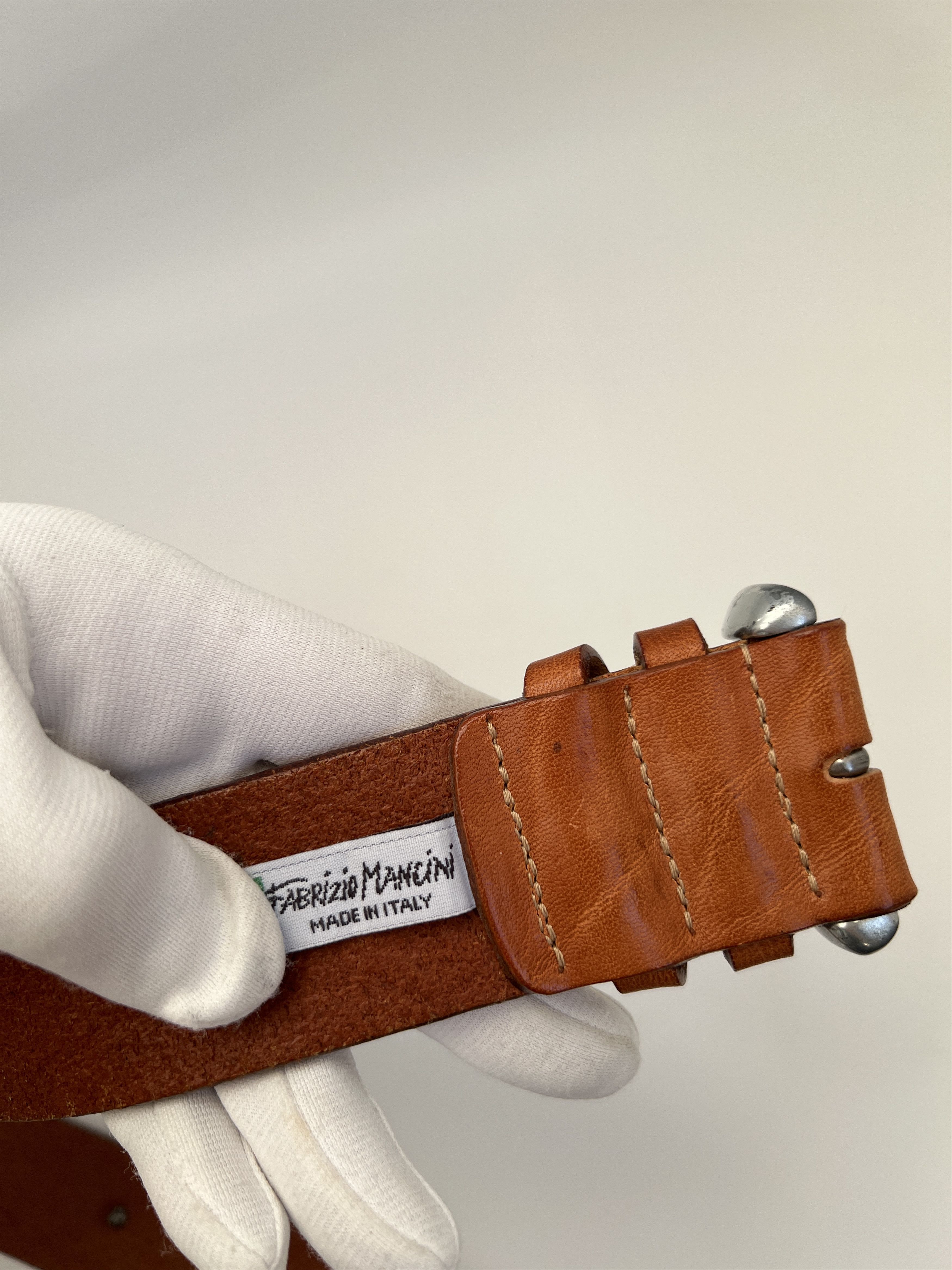 Vintage Vintage Fabrizio Mancini Rhinestones Leather Belt Italy Size ONE SIZE - 13 Thumbnail