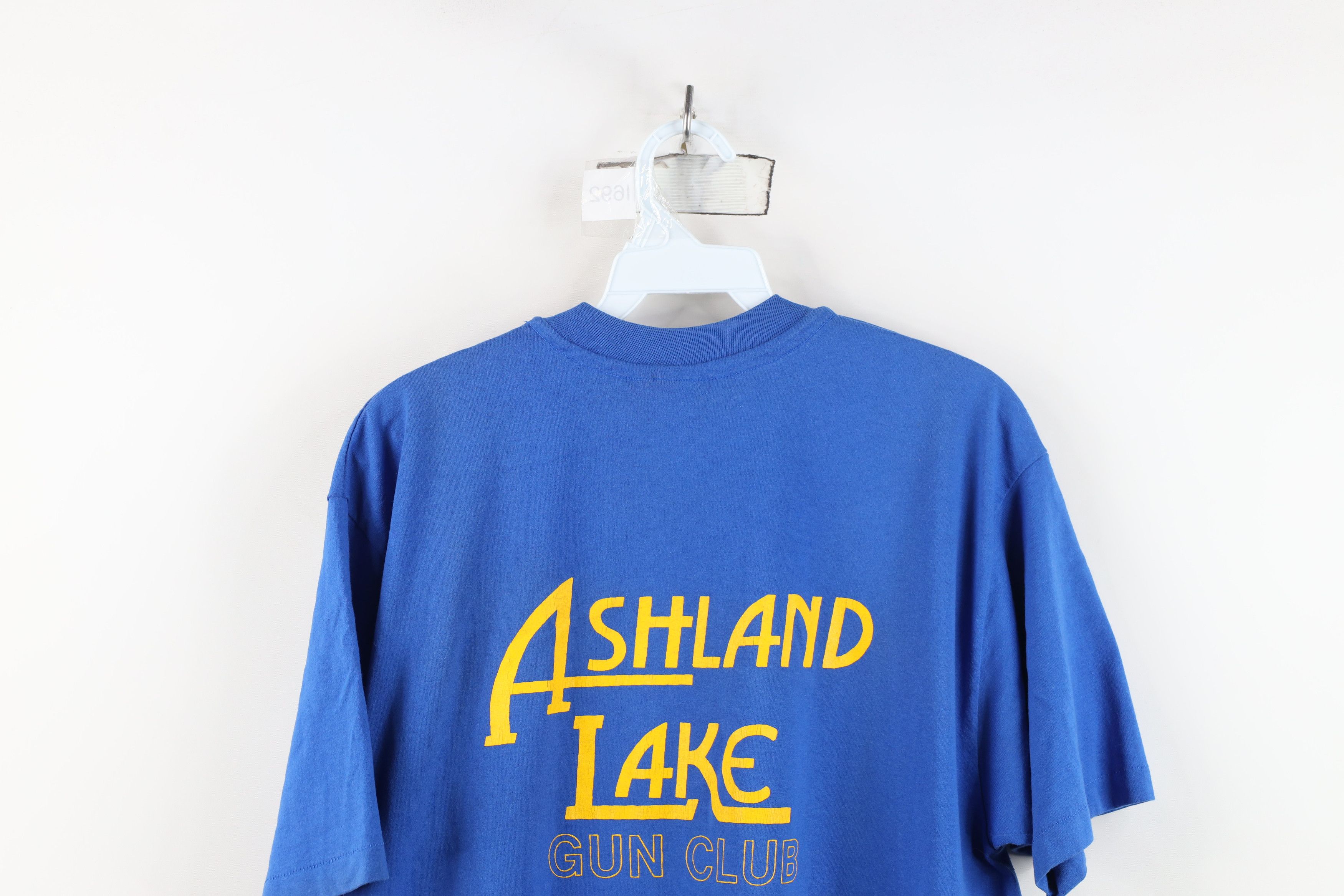 Vintage Vintage 80s 90s Ashland Lake Gun Club T-Shirt Blue USA Size US XL / EU 56 / 4 - 14 Thumbnail