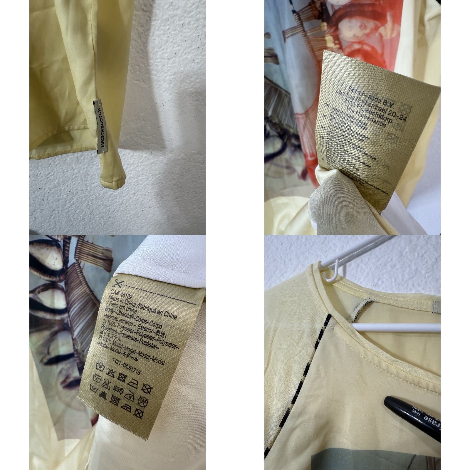 Maison Scotch Maison Scotch Short Sleeve Blouse Top T Shirt Yellow 2 Women V-Neck Casual Shirt XS? Size XS / US 0-2 / IT 36-38 - 8 Thumbnail