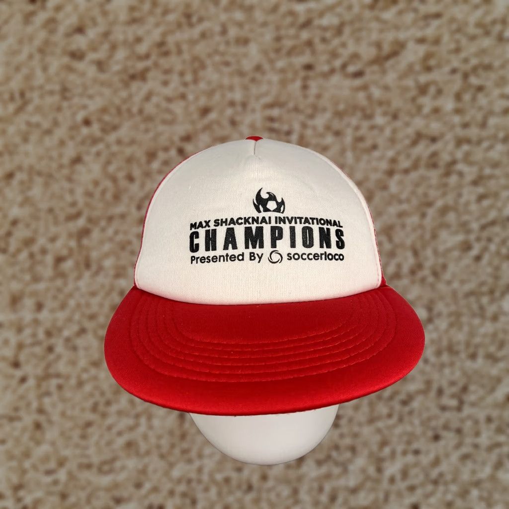 Vintage HitWear Hat Cap Snap Back Adult One Size Red Soccer Trucker Hat Mens Size ONE SIZE - 1 Thumbnail