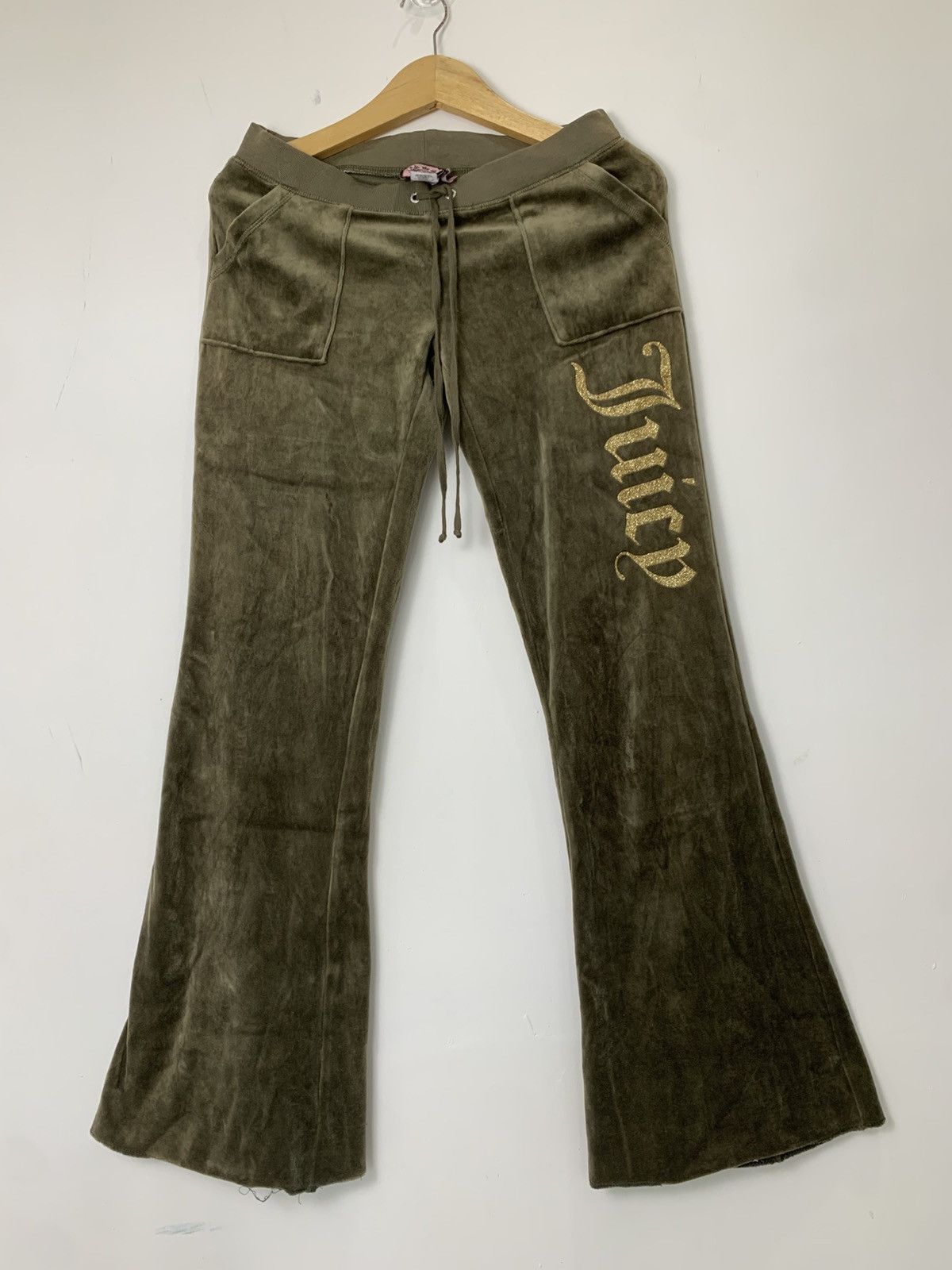 Vintage flare Juicy couture velvet sweatpant y2k style Size 29" - 1 Thumbnail