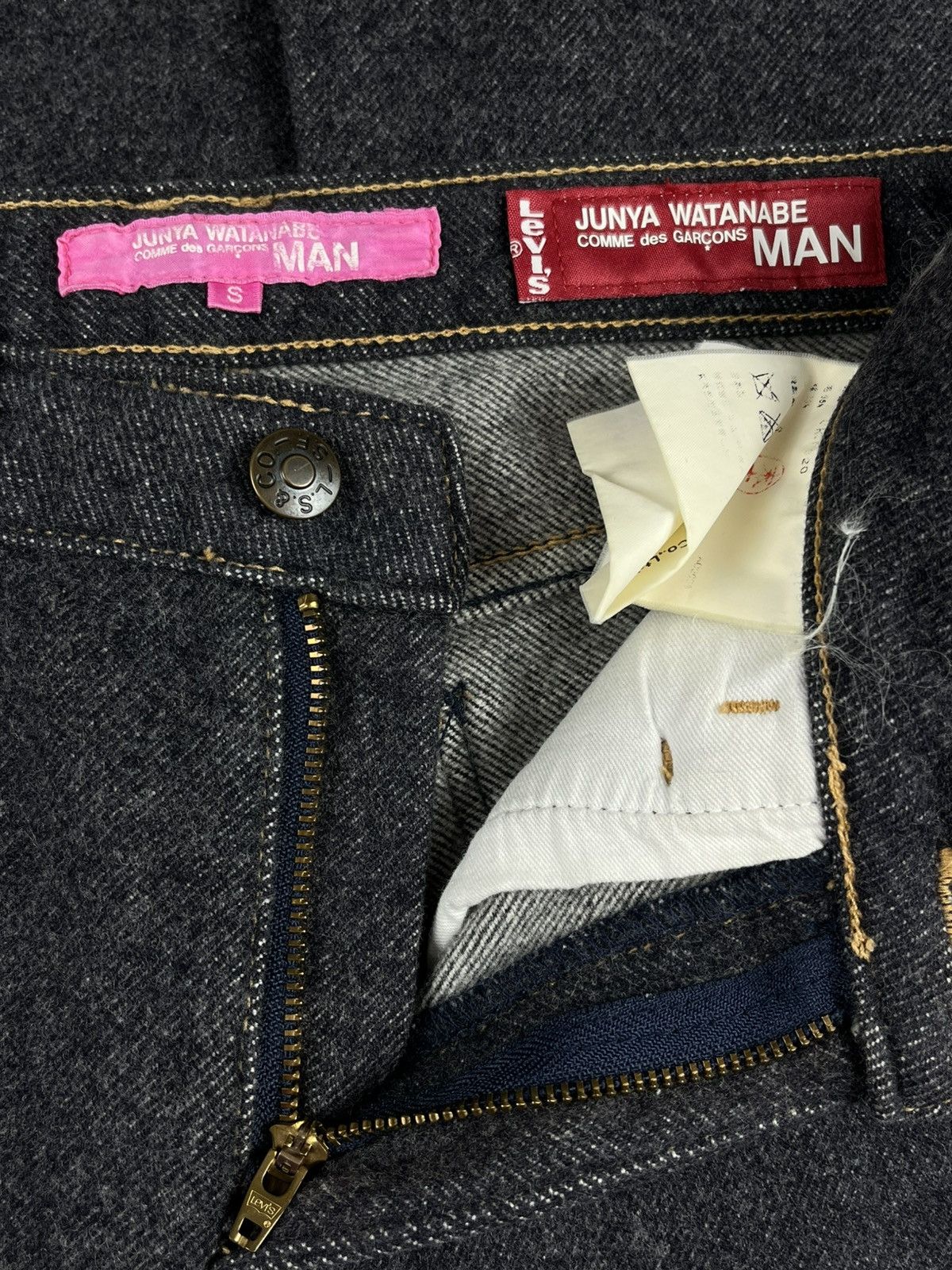 Junya Watanabe × Levi's AW03 Junya Watanabe Levi’s Flared Wool Jeans Pants Gray Size US 26 / EU 42 - 6 Thumbnail