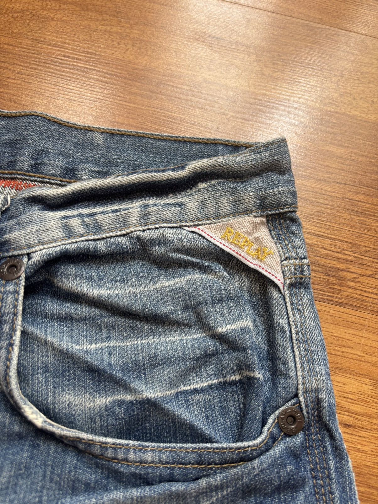 Affliction Vintage Replay Baggy Jeans Big Logo Embroidered y2k Denim Size US 34 / EU 50 - 6 Thumbnail