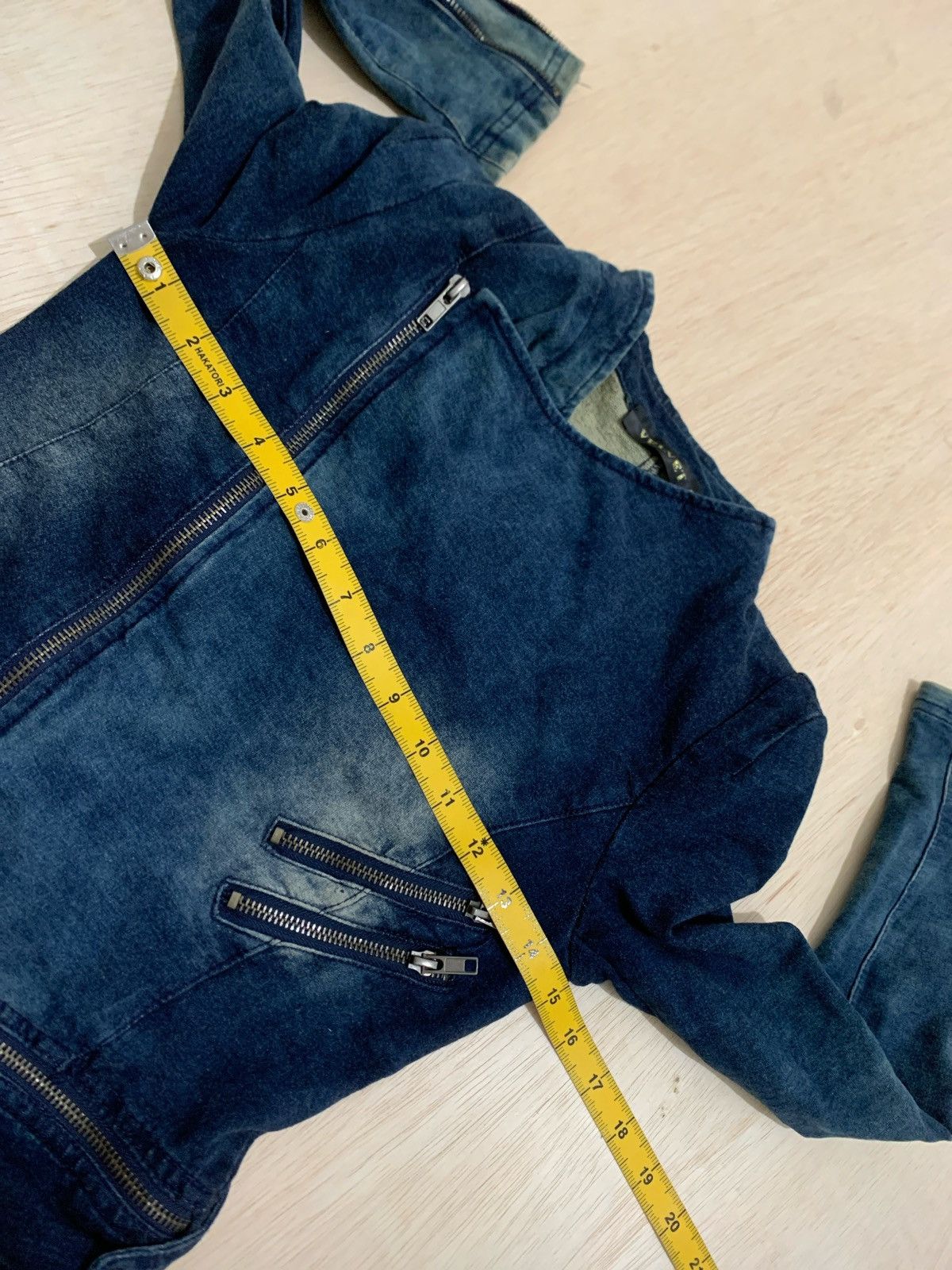 14th Addiction 14th Addiction Velvet Multi Zipper Lgb style Denim Jacket Size S / US 4 / IT 40 - 11 Thumbnail