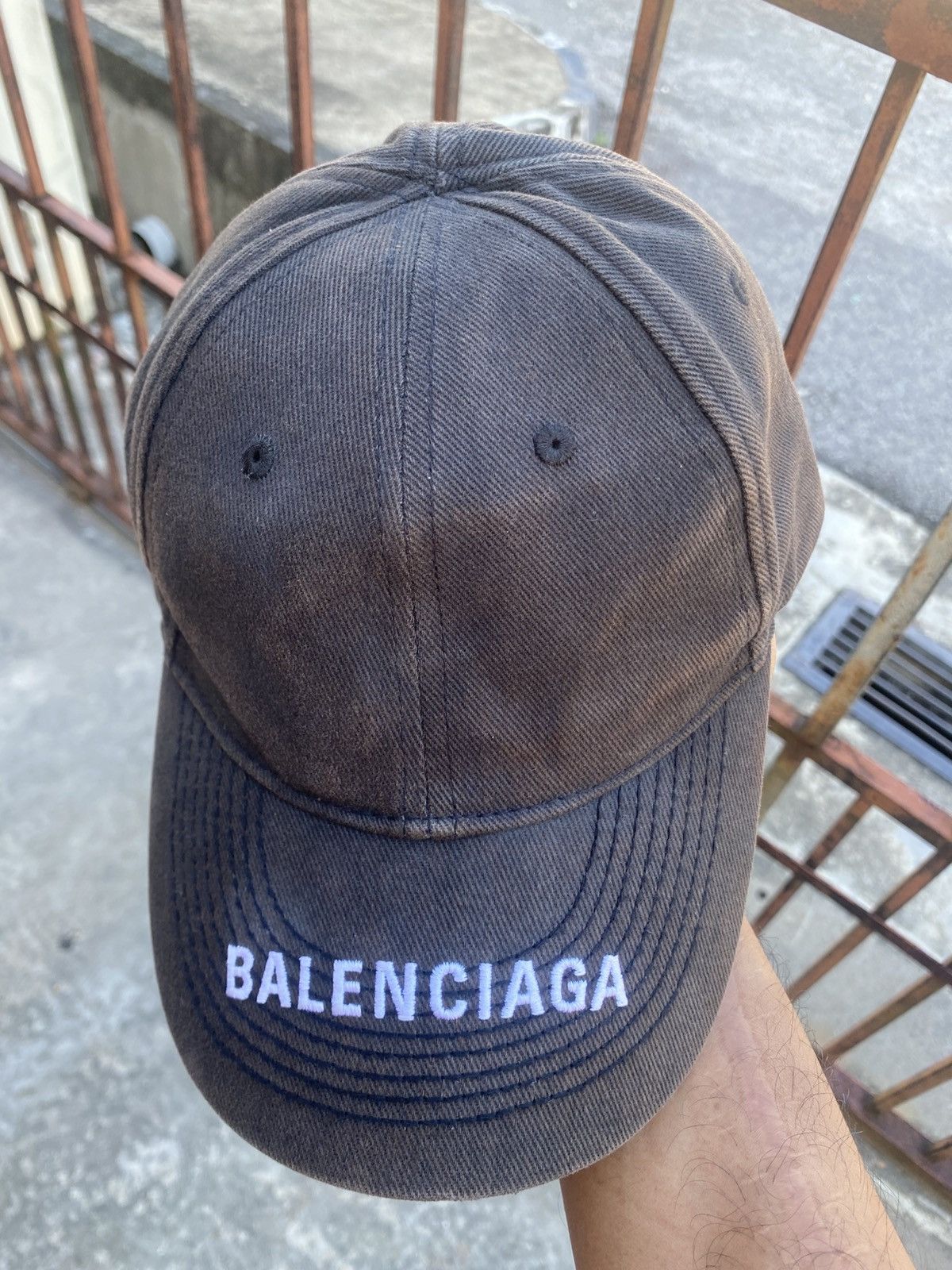 Balenciaga Balenciaga brim logo cap - sunfaded | Grailed