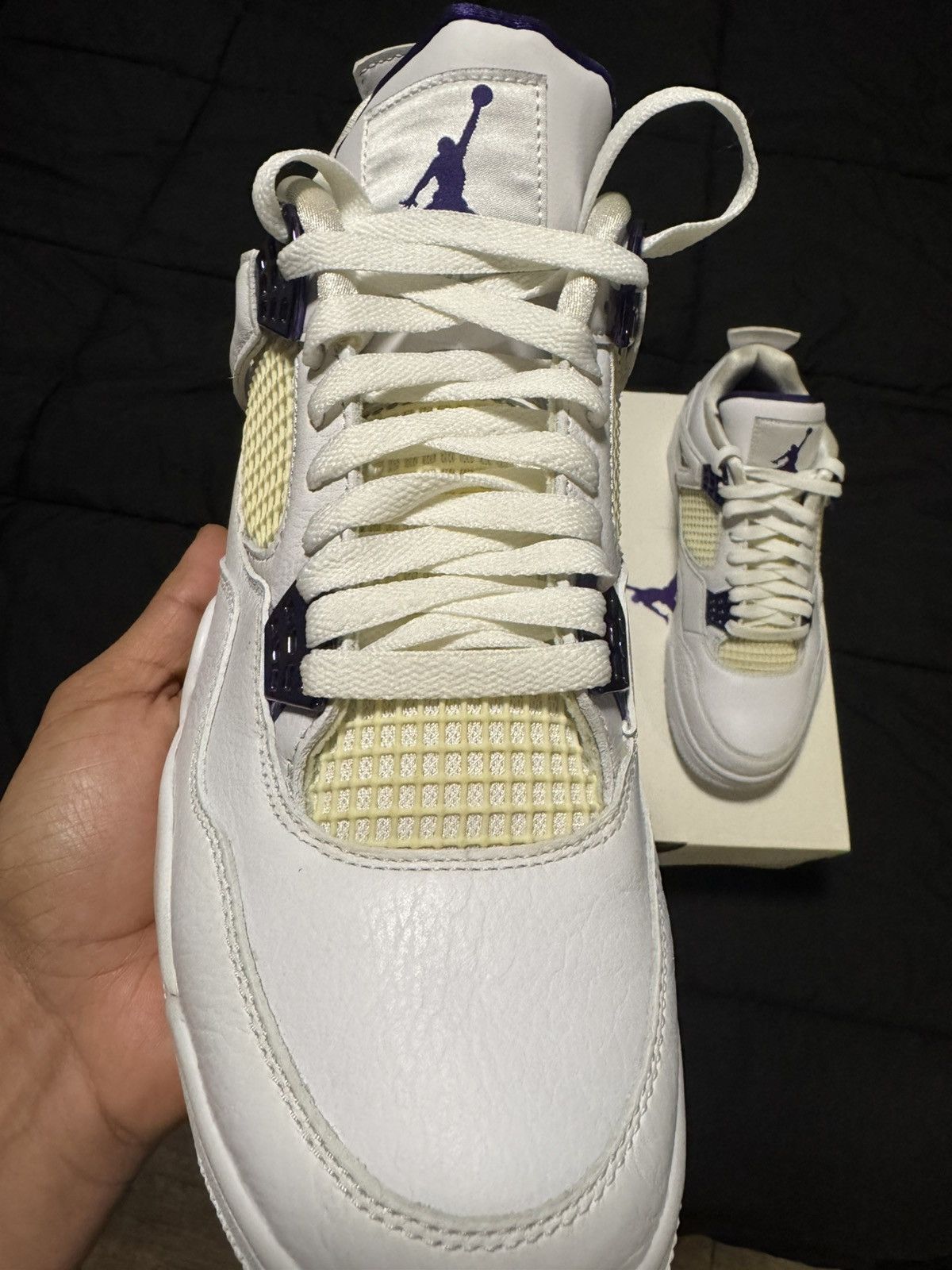 Nike Air Jordan 4 Metallic Purple Size US 10.5 / EU 43-44 - 4 Thumbnail