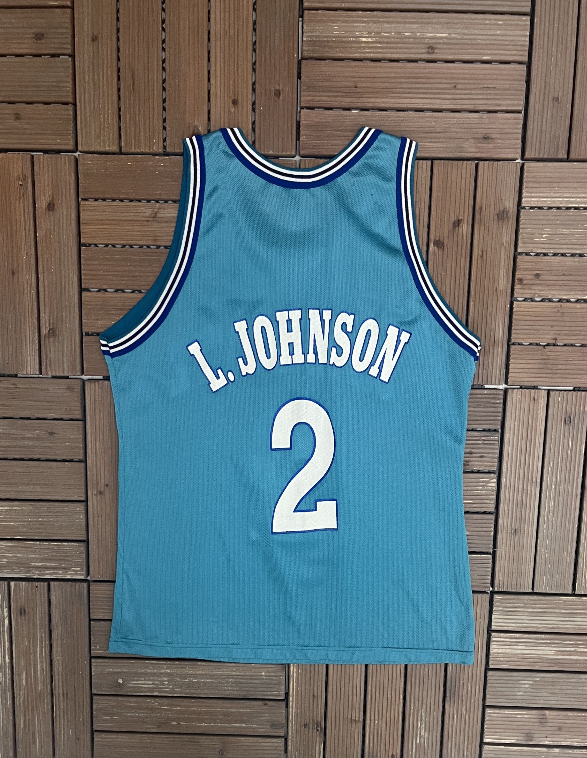 Champion × Vintage Charlotte Hornets Larry Johnson Vintage Champion Jersey Size US L / EU 52-54 / 3 - 4 Thumbnail