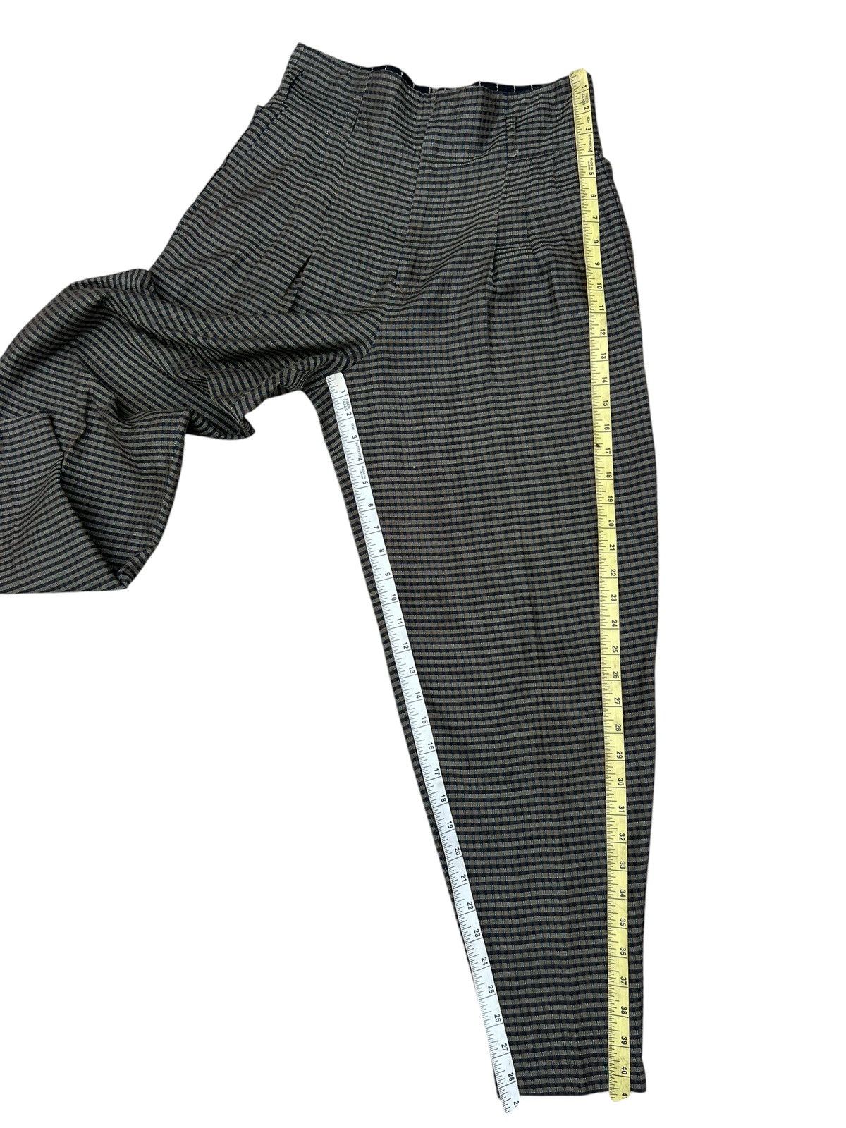 Matsuda 90s Nicole Stripe Linen Silk Jacquard Balloon Trouser Size US 29 - 4 Thumbnail