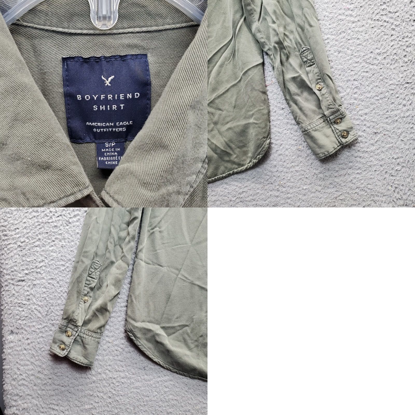 American Eagle Outfitters American Eagle Outfitters Button-Up Womens Size S Green 100% Viscose Collared Shirt Size S / US 4 / IT 40 - 8 Thumbnail
