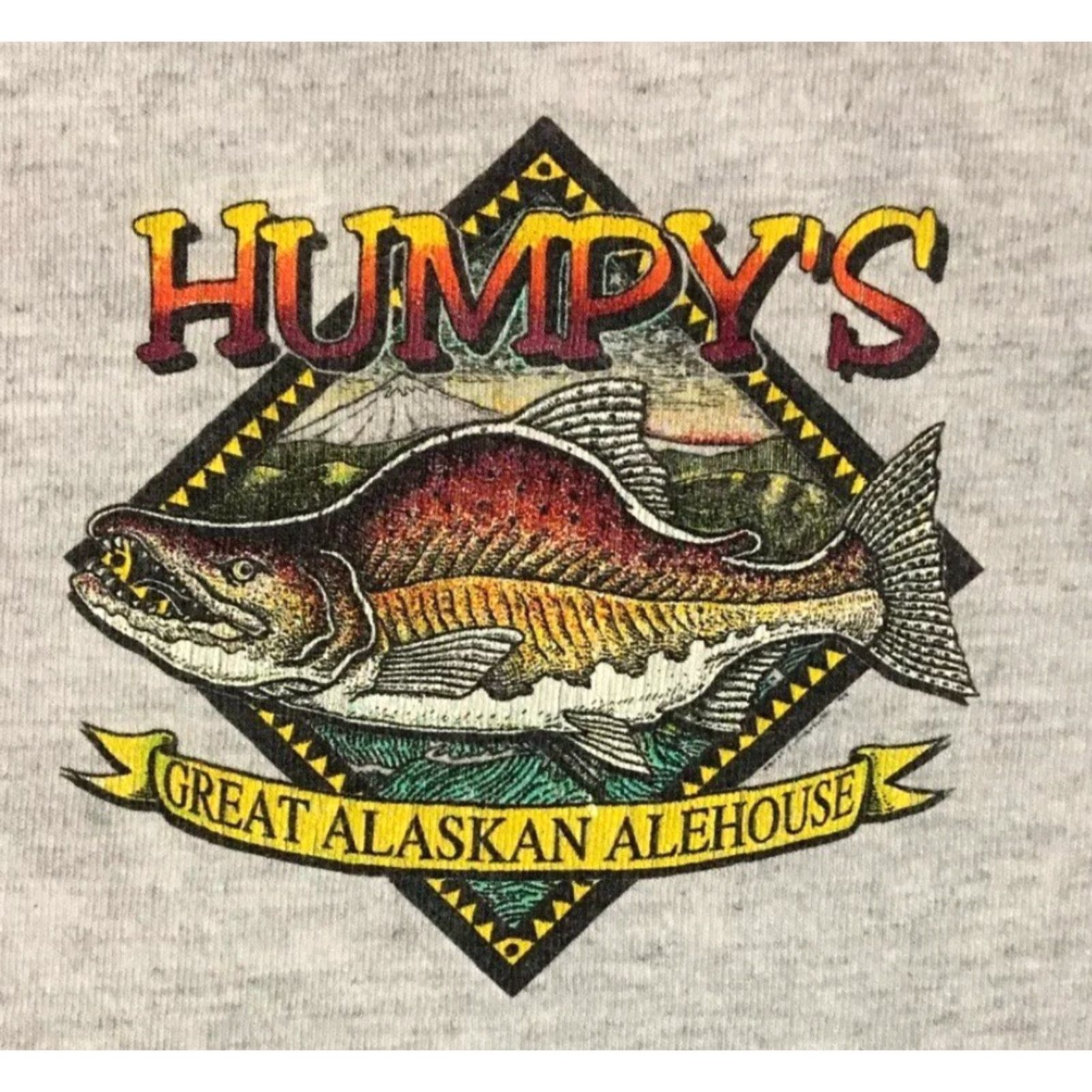 Vintage VINTAGE 90s Humpys Great Alaskan Alehouse T-Shirt XL Gray Beer Bar Funny Grunge Biker Joke United States Fish Mens Shirts Size US XL / EU 56 / 4 - 4 Thumbnail