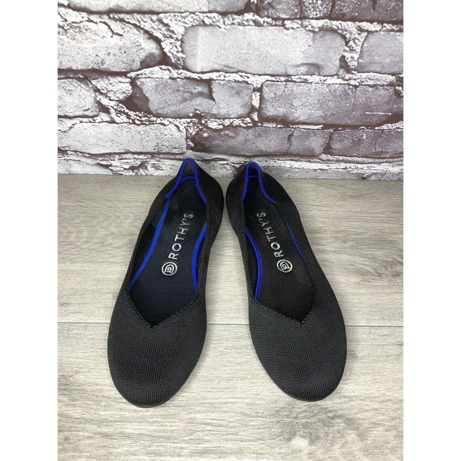 Other Rothys The Flat Black Knit Fabric Round Toe Ballet Flats Wom Size US 8.5 / IT 38.5 - 2 Thumbnail