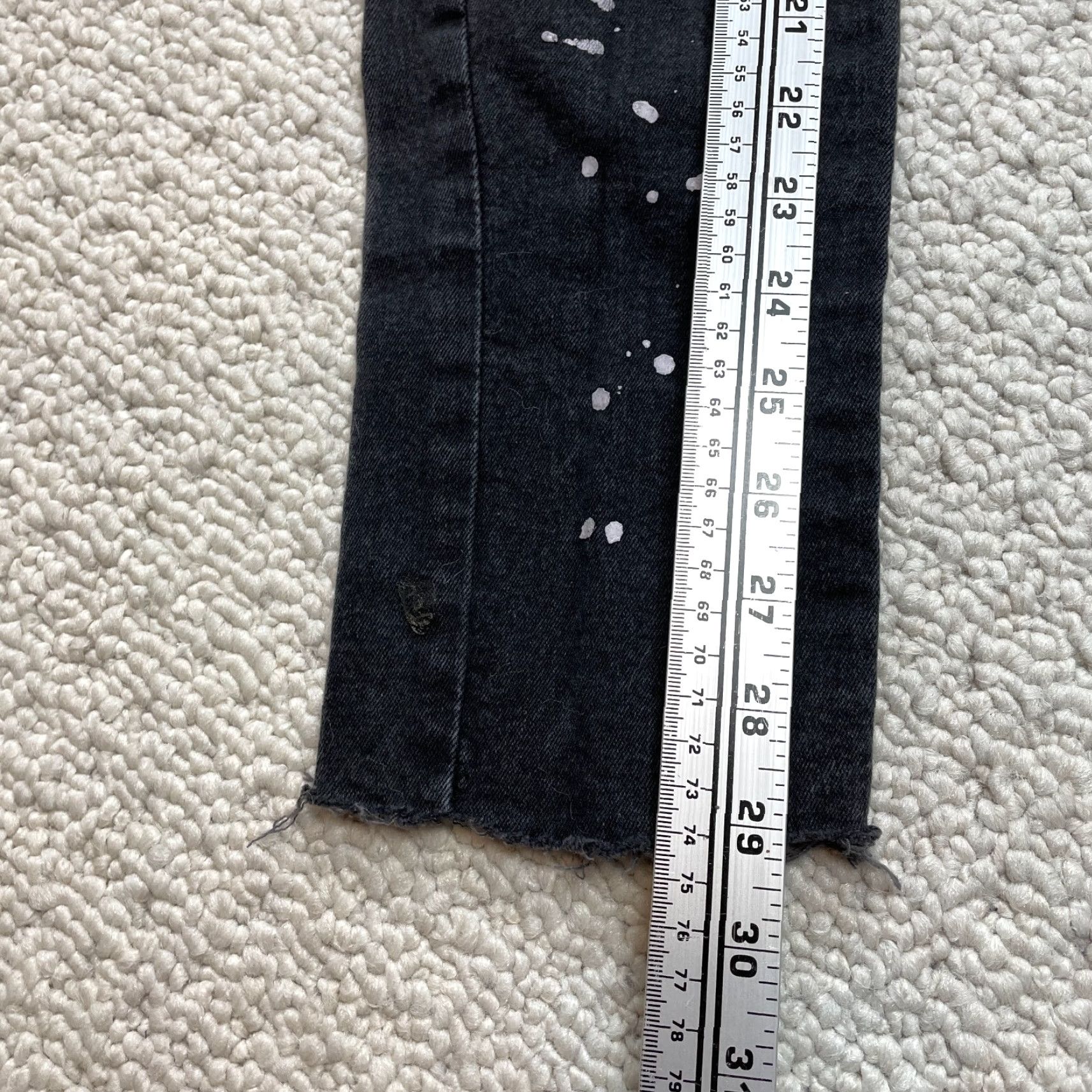 Vintage Spark Distressed Jeans Mens 32 x 32 Black Denim Slim Straight Low Rise 5-Pocket Stretch Size US 32 / EU 48 - 3 Thumbnail