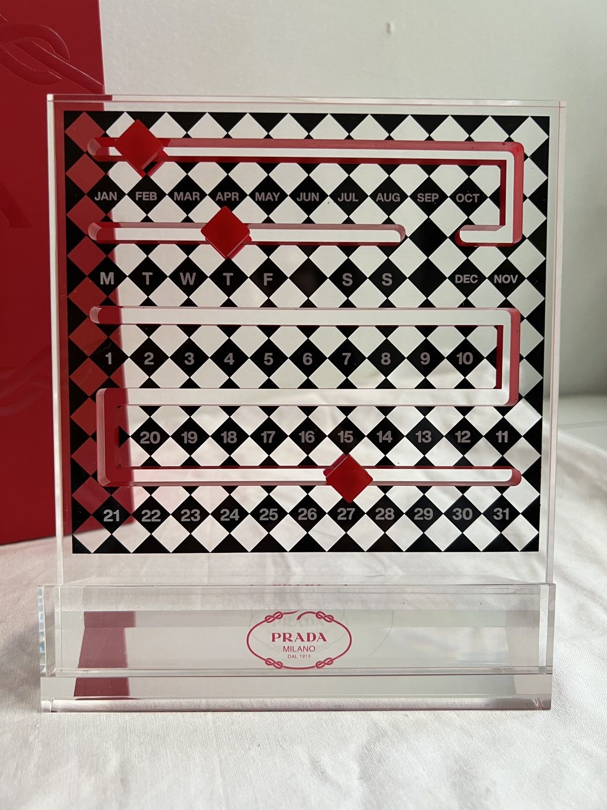 Prada 🔺Prada triangle table acrylic calendar home decor Size ONE SIZE - 1 Thumbnail