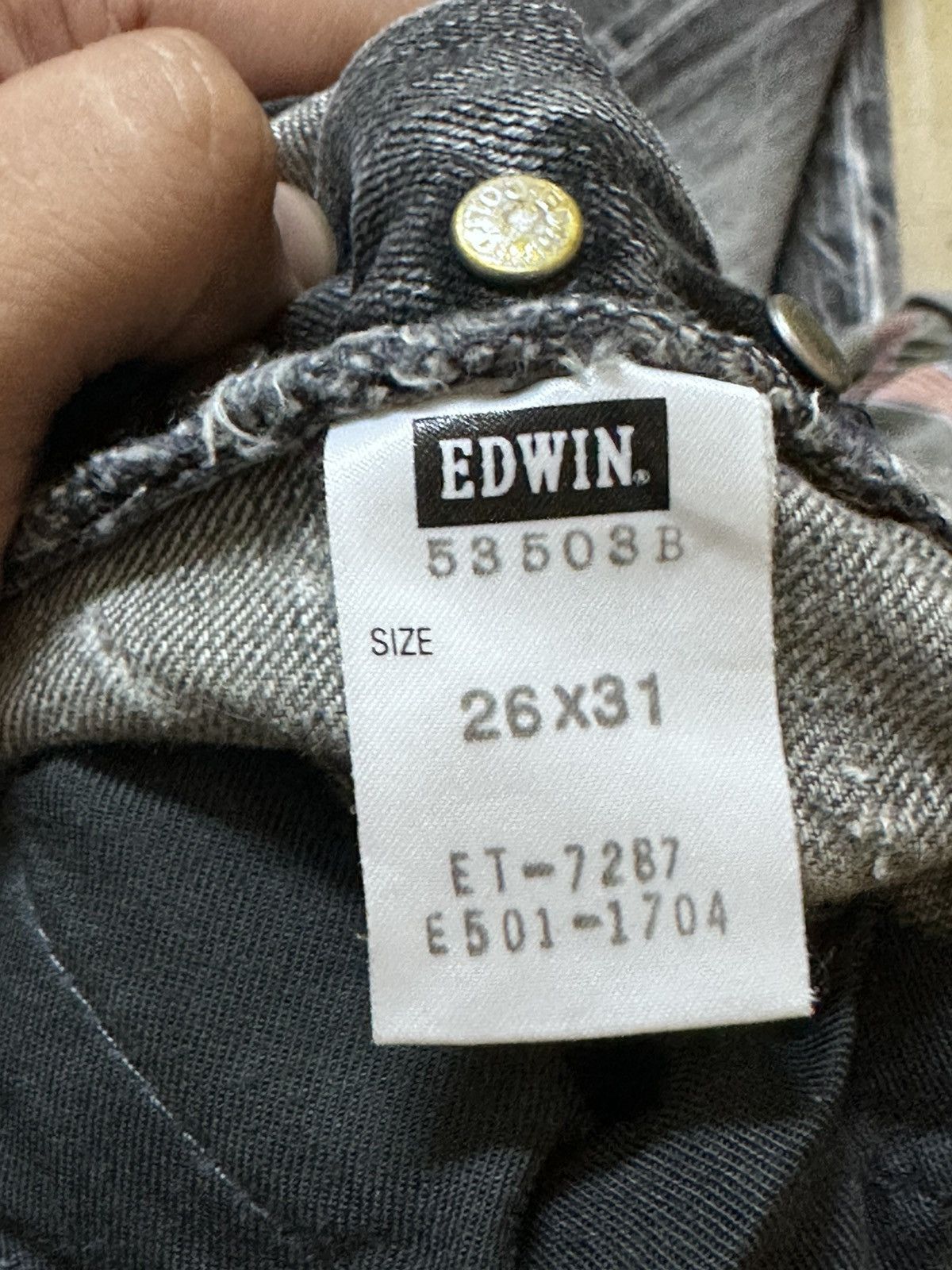 Edwin Vintage Edwin Black Faded Ripped Grunge Distressed Denim Size US 30 / EU 46 - 7 Thumbnail