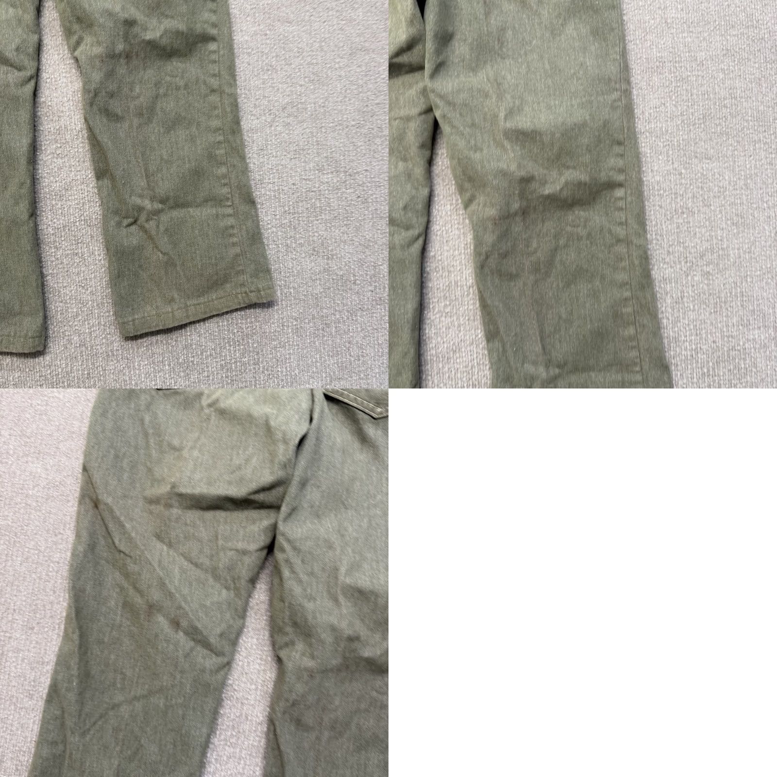 Denime VINTAGE Green Denim Jeans Mens 31x26 Zipper Fly Distressed Straight Leg Size US 31 - 9 Thumbnail