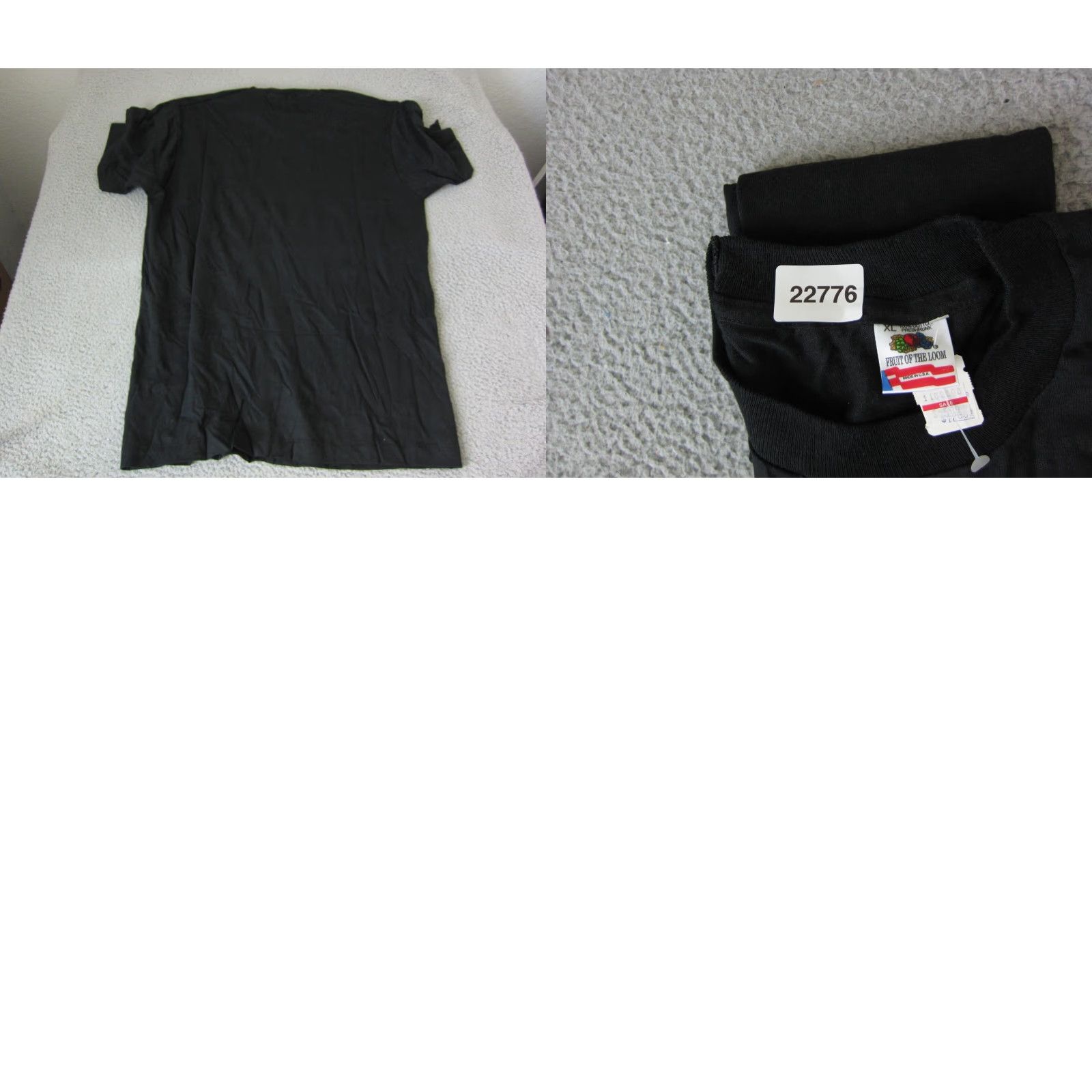 Fruit Of The Loom VINTAGE Fruit of the Loom Shirt Mens XL Black Crew Neck Short Sleeve T-Shirt Logo - Classic Fit Size US XL / EU 56 / 4 - 8 Thumbnail