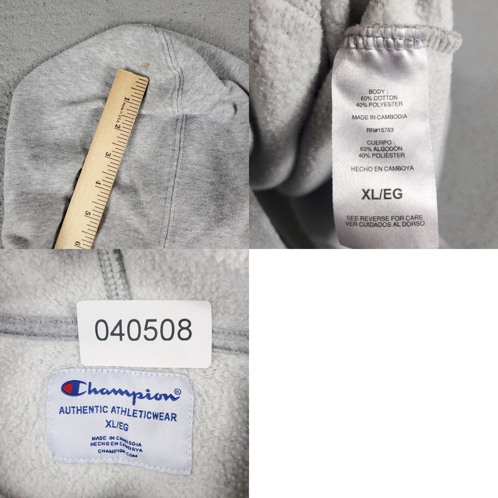 Champion Champion Women's XL Gray Pullover Hoodie Sweatshirt Casual Activewear Modern Sports Size XL / US 12-14 / IT 48-50 - 8 Thumbnail