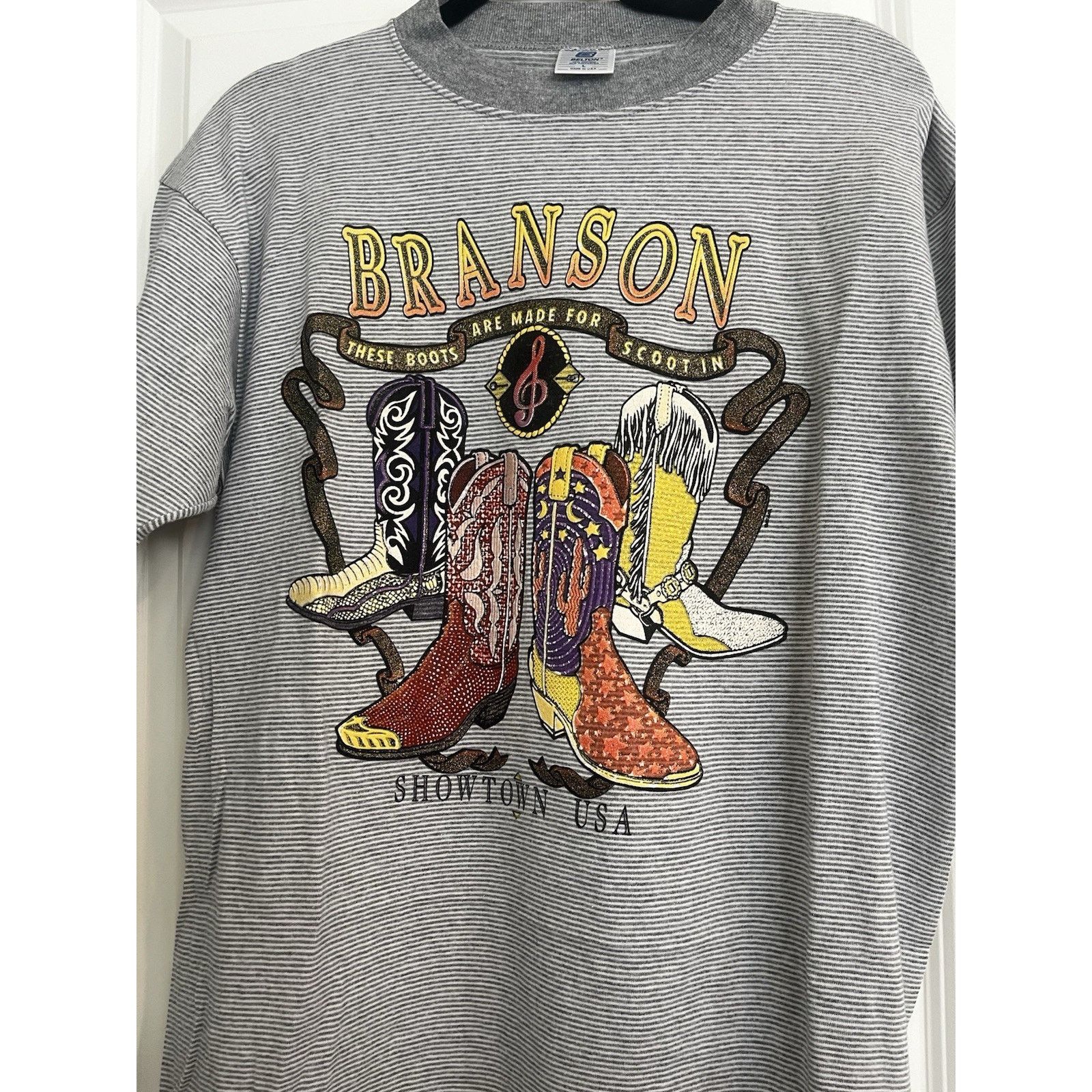 Other Vtg Belton Branson Missouri Cowboy Boots T Shirt USA L Size US L / EU 52-54 / 3 - 3 Thumbnail