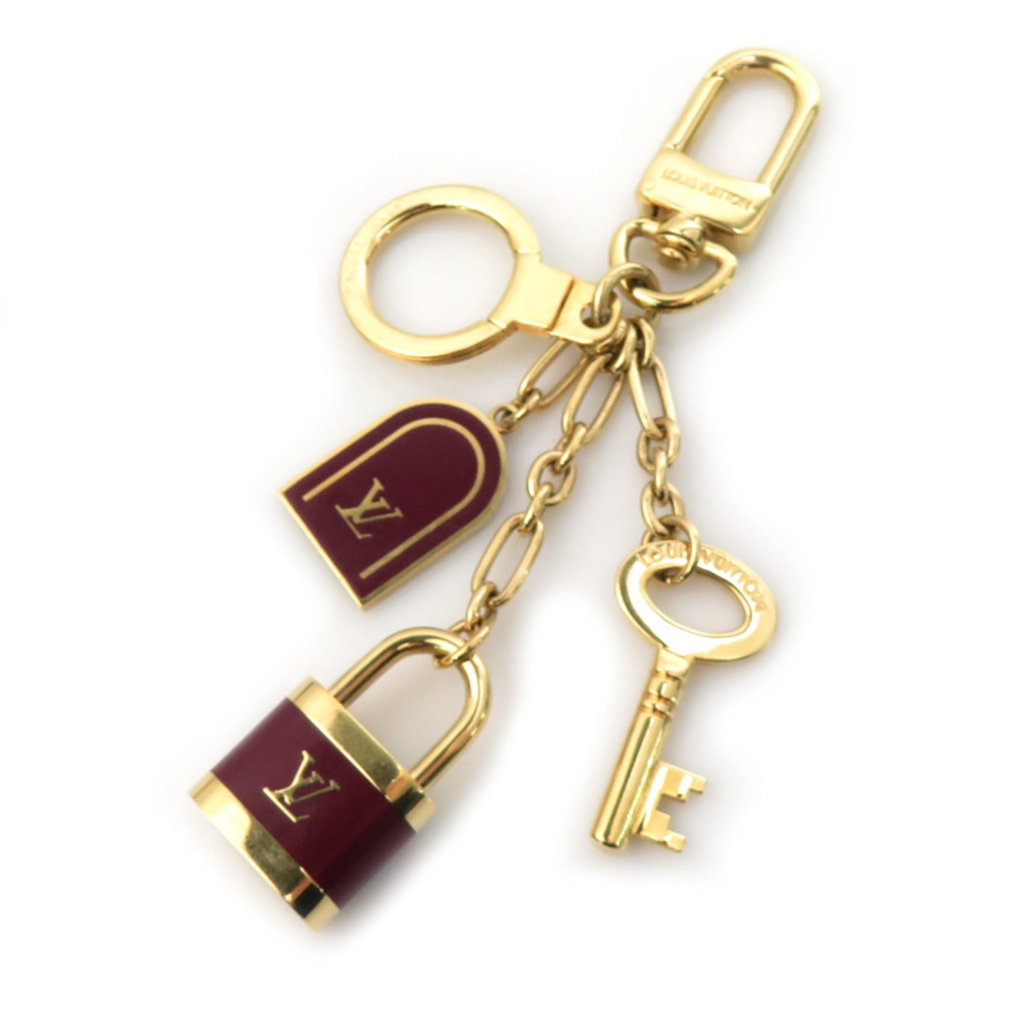 Hermes Hermes Charm Keyring Portefeuille LV Facet Metal Enamel Gold Bordeaux Women's M60073 Free Shipping e61678a Size ONE SIZE - 1 Thumbnail