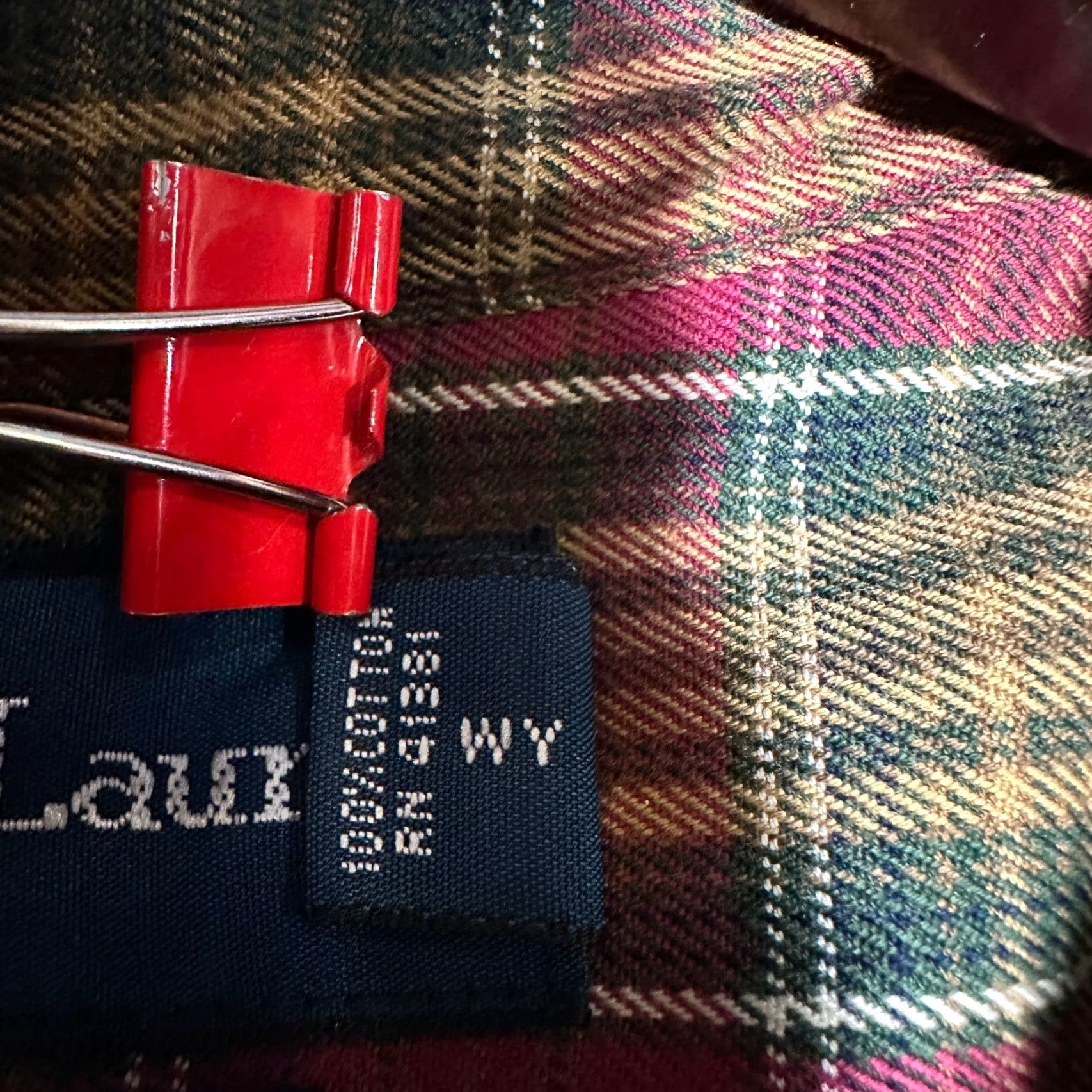 Ralph Lauren Ralph Lauren Shirt Mens Large Classic Fit Button Down Maroon Gold Plaid Cotton Size US L / EU 52-54 / 3 - 7 Thumbnail