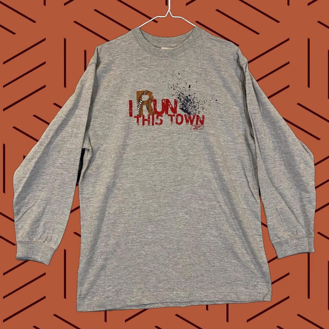 Reebok Reebok Shirt Womens XL Gray Running 'Run This Town' Graphic Long Sleeve NEW Size XL / US 12-14 / IT 48-50 - 1 Thumbnail