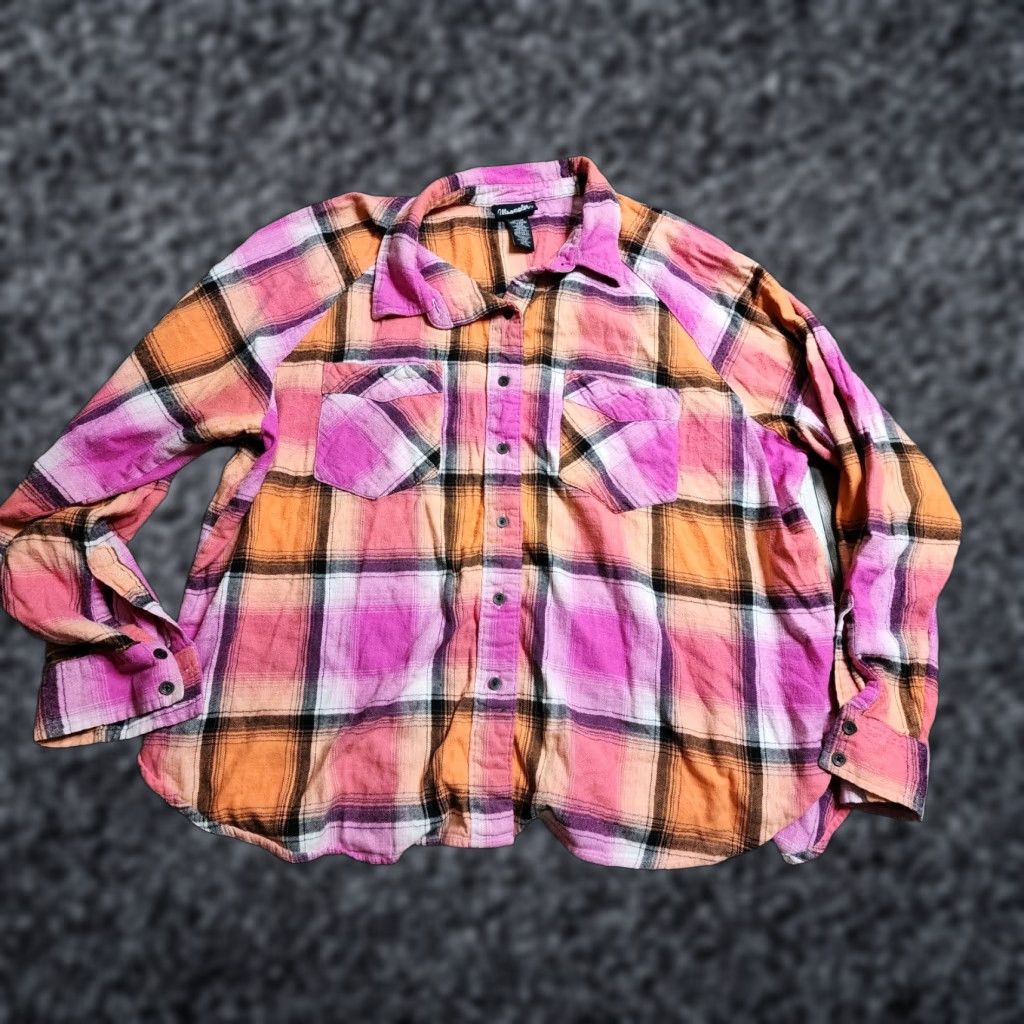 Wrangler Wrangler Retro Shirt 2XL Pink Plaid Long Sleeve Button-Up Western Rodeo Womens Size XXL / US 16-18 / IT 52-54 - 1 Thumbnail