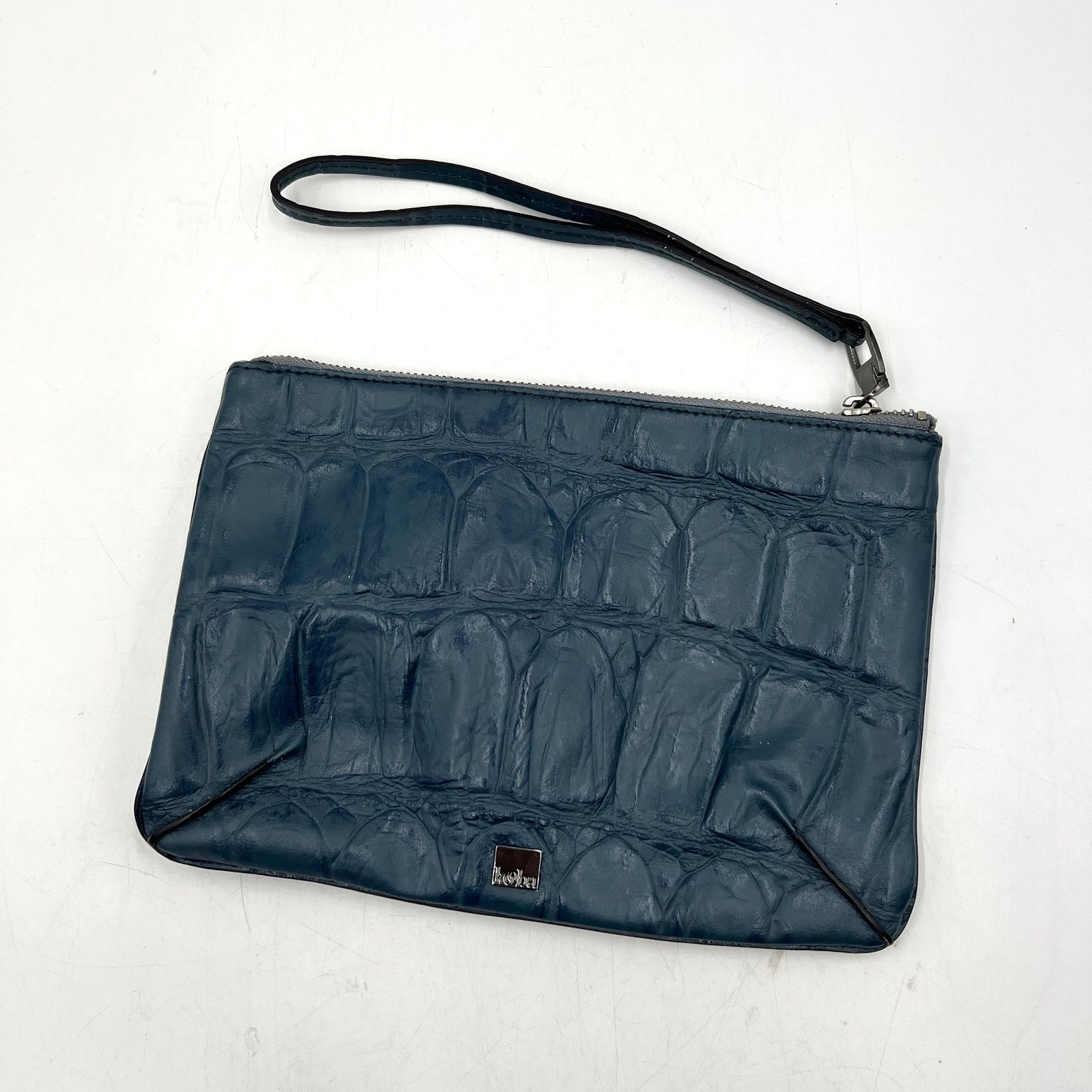 Other Kooba Croco Leather Wristlet Pouch Blue Size ONE SIZE - 5 Thumbnail
