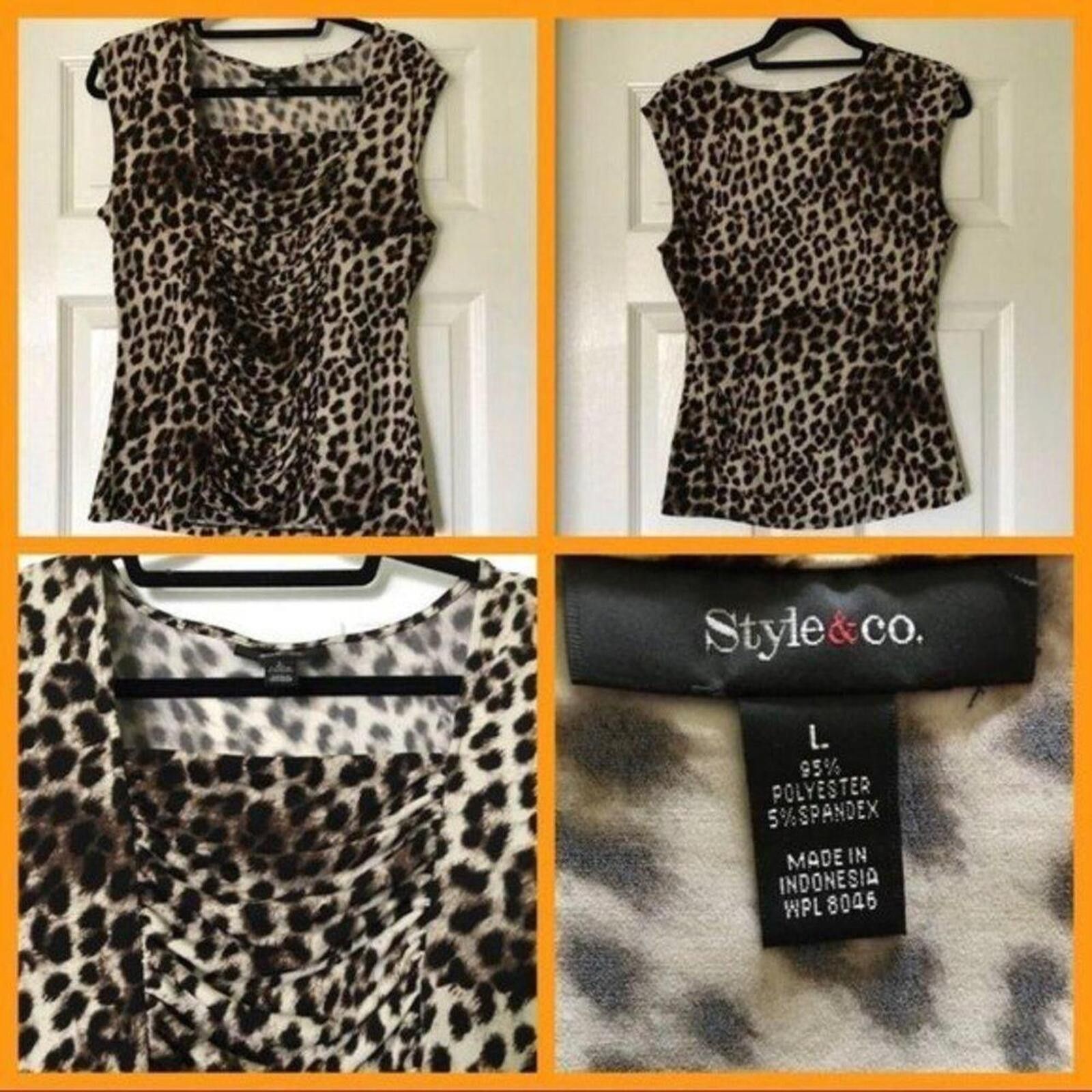 Style & Co Style & Co. Women's Leopard Print Sleeveless Top Size Large Size L / US 10 / IT 46 - 1 Thumbnail