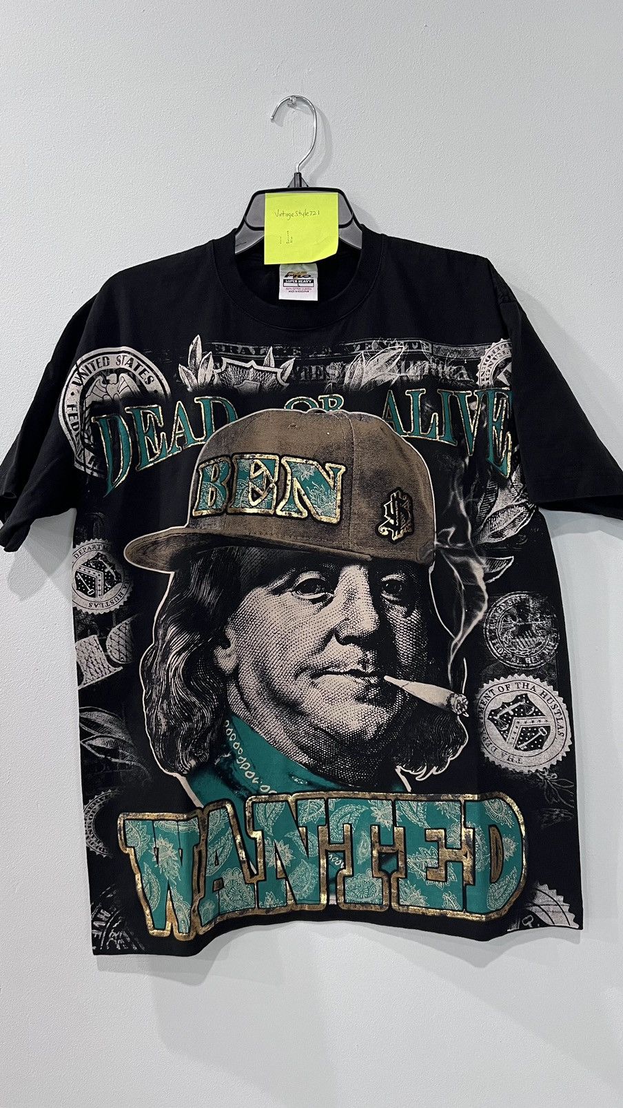 Vintage ‘00 Benjamin Franklin “Dead and Alive/ Wanted” Size Large Size US L / EU 52-54 / 3 - 1 Thumbnail