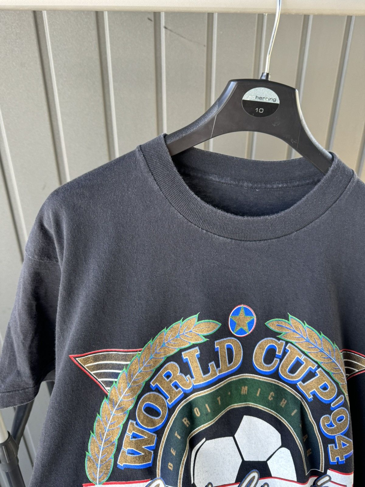 Vintage Vintage 1994 World Cup USA Trench T Shirt Switzerland Size US XL / EU 56 / 4 - 12 Thumbnail