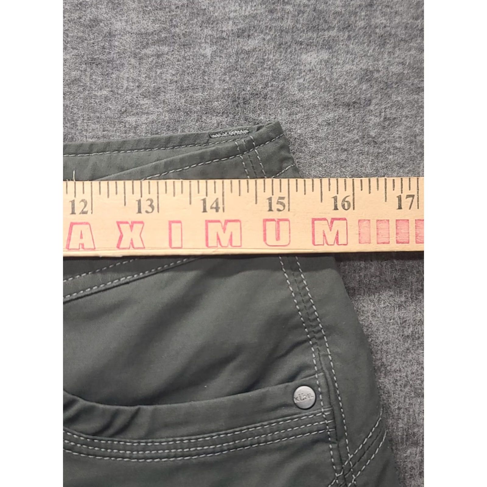 Vintage Kuhl Pants Womens 4x30 Inspiratr Ankle Zip Regular Fit Mid Rise Tapered Leg Green Cotton Nylon Spandex Baggy? Size 27" / US 4 / IT 40 - 3 Thumbnail