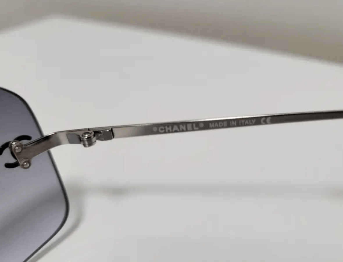 Chanel Chanel Sunglasses 4017 CC Rhinestone Logo Rimless Vintage Size ONE SIZE - 7 Thumbnail