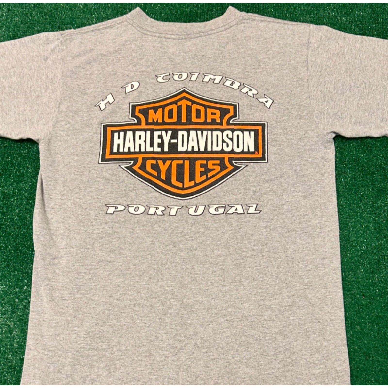 Harley Davidson VINTAGE Harley-Davidson Portugal 2001 VTG Shirt Mens Size S Gray Biker 90s Y2K Hip Hop Shirt Men Size US S / EU 44-46 / 1 - 2 Thumbnail