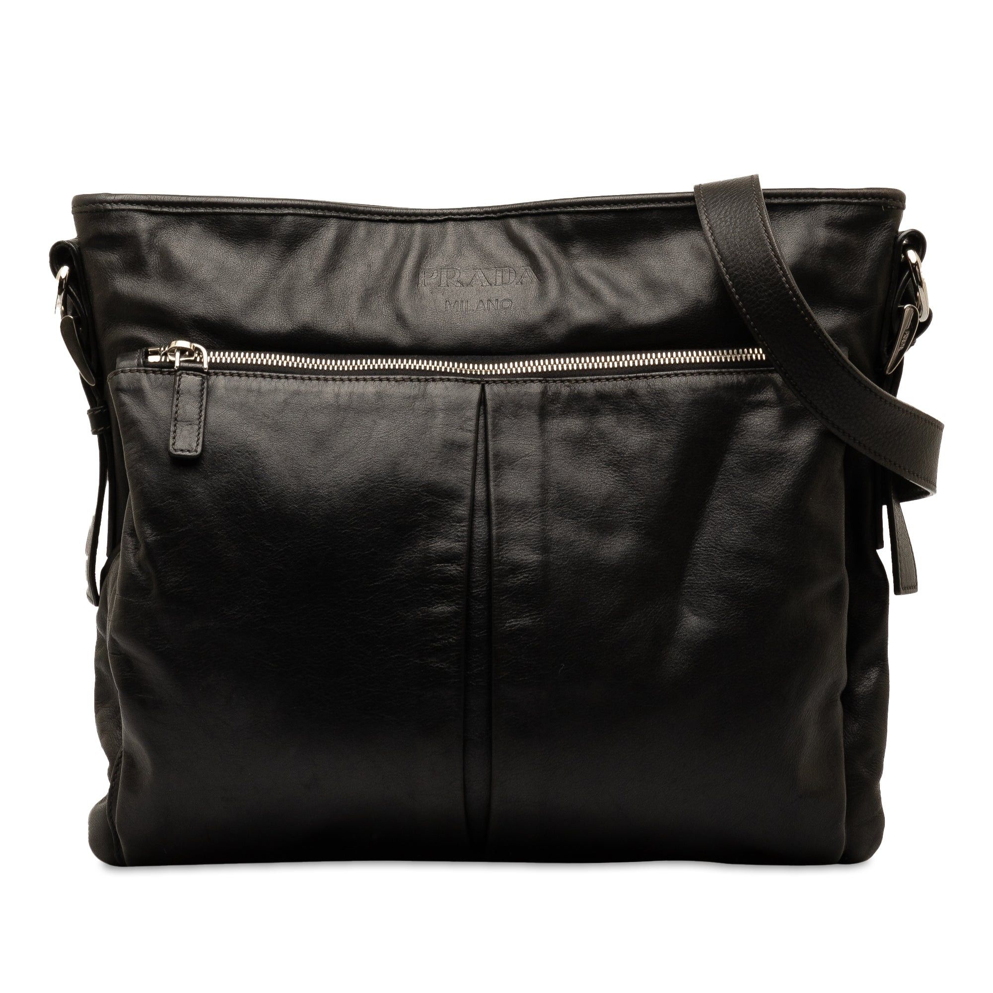 image of Prada Glace Calf Crossbody Crossbody Bag in Black, Women's
