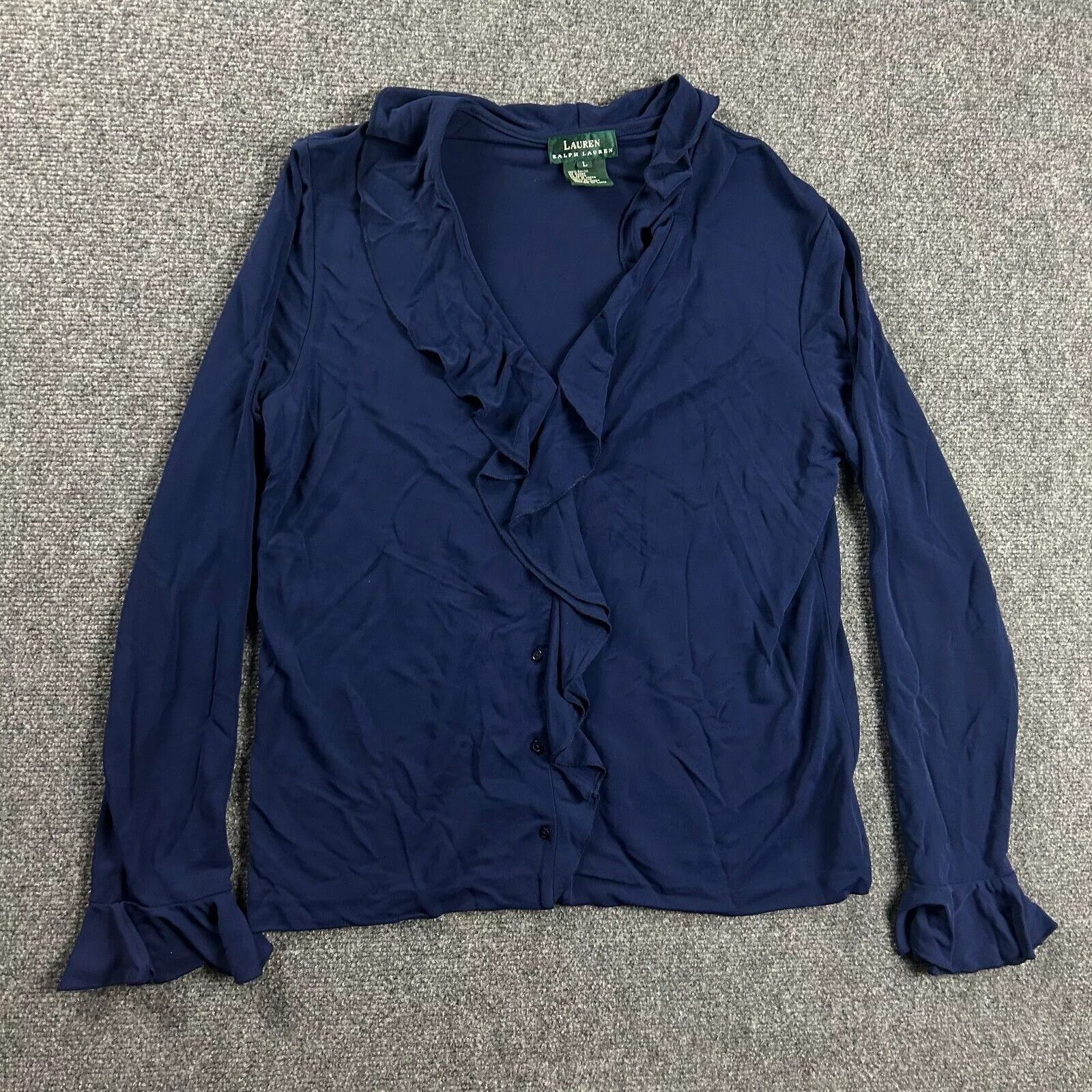 Lauren Ralph Lauren × Vintage Lauren Ralph Lauren Top Womens Large V-Neck Button Up Size L / US 10 / IT 46 - 1 Thumbnail