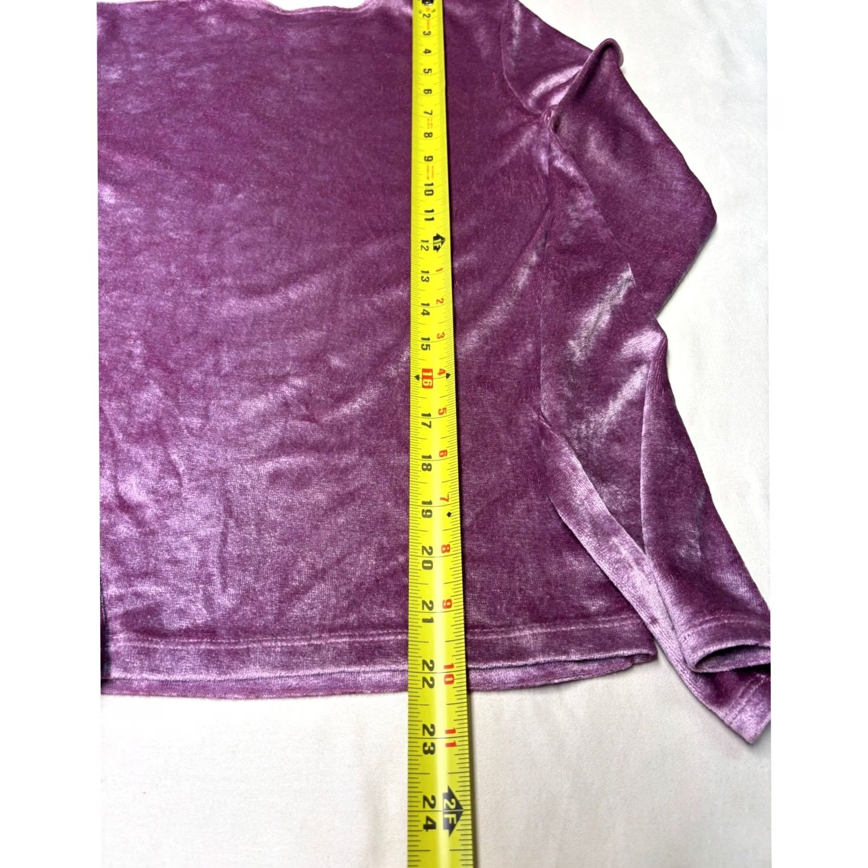 Vince Vince Velvet Long Sleeve Crew Neck Top Modal Blend S Purple Women Blouse Velvet Size S / US 4 / IT 40 - 5 Thumbnail