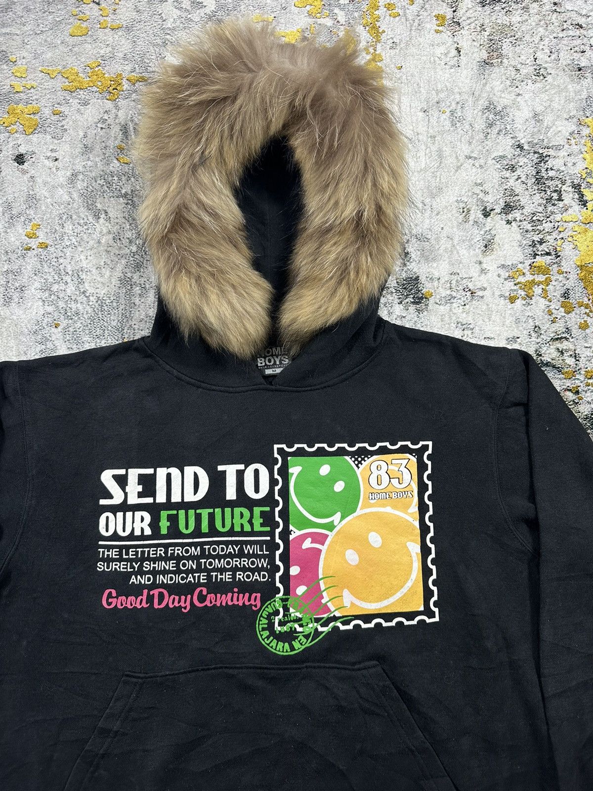 If Six Was Nine FUR HOODIE HOME BOYS SMILE, LOVE & PEACE I6W9 LGB STYLE Size US XL / EU 56 / 4 - 3 Thumbnail