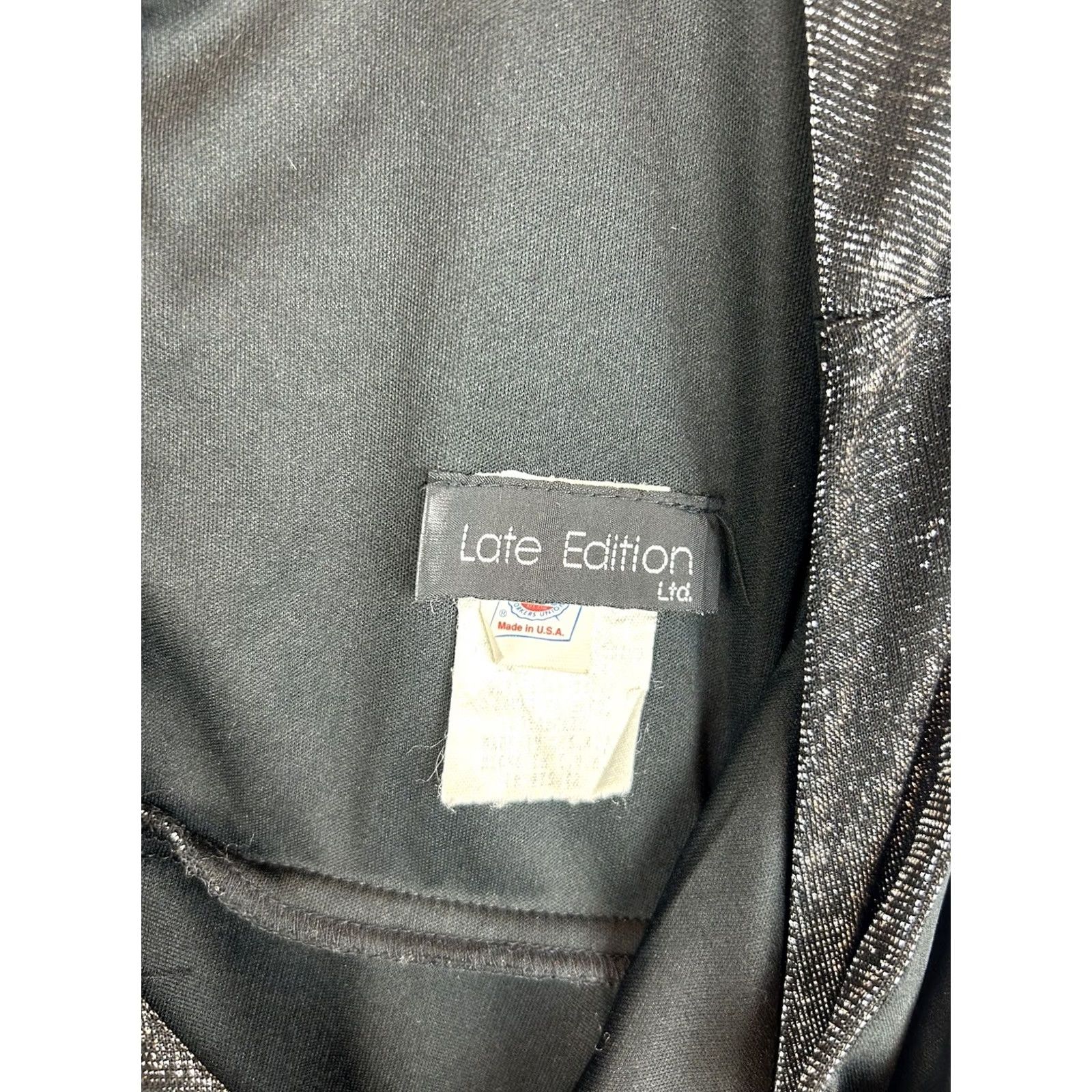 Vintage VINTAGE Late Edition ltd Party Dress Empire 8 Evening Cocktail Dress Silver Black Gray Ruffle United States 1980s Womens Size M / US 6-8 / IT 42-44 - 3 Thumbnail
