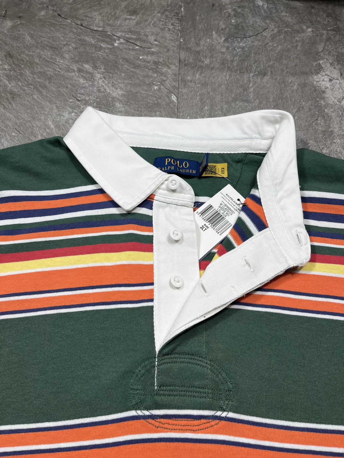 Polo Ralph Lauren Polo Ralph Lauren Multi-Color Striped Long Sleeve Rugby XXXL Size US XXL / EU 58 / 5 - 4 Thumbnail