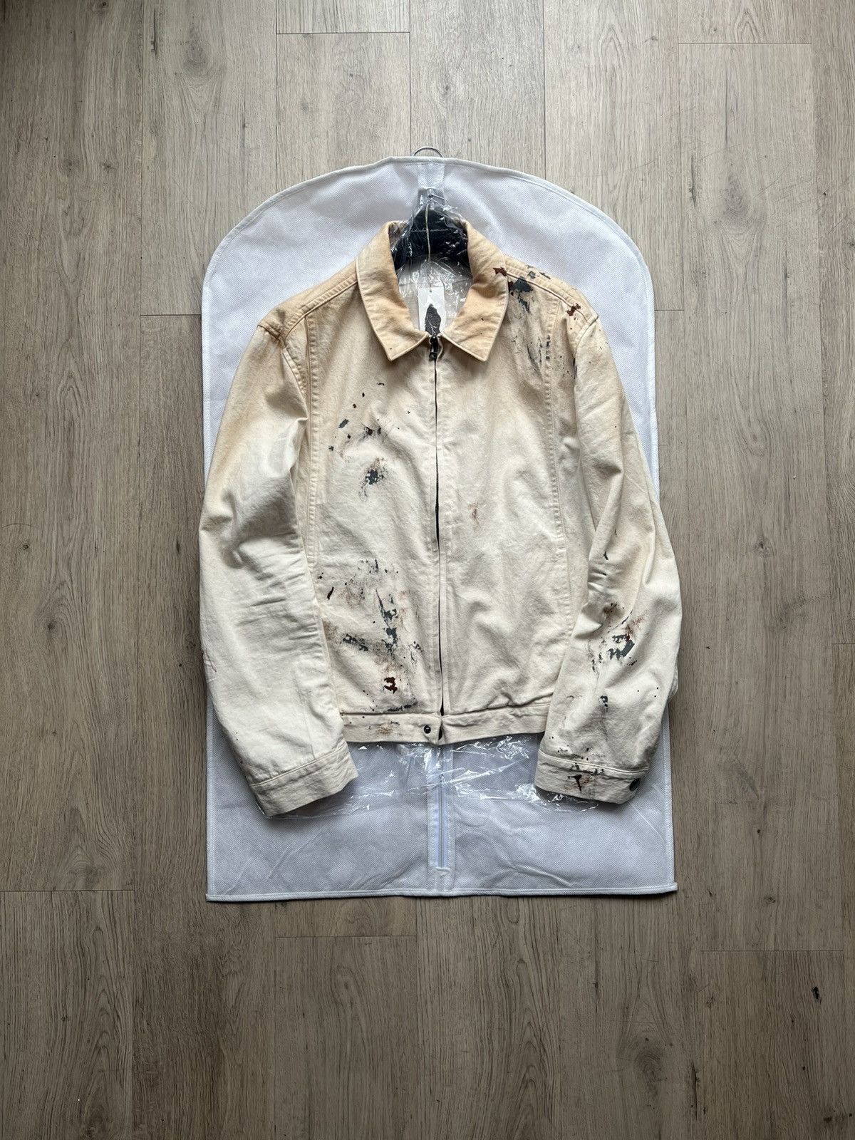 Individual Sentiments HAND PAINTED ZIP UP BLOUSON _ JK69H-MC14-NO_ecru white Size US L / EU 52-54 / 3 - 1 Thumbnail