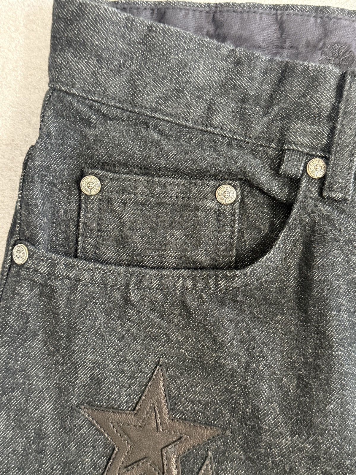 Chrome Hearts Chrome Hearts Fleur Knee Star Patch Denim Sz 34 NEW Size US 34 / EU 50 - 5 Thumbnail
