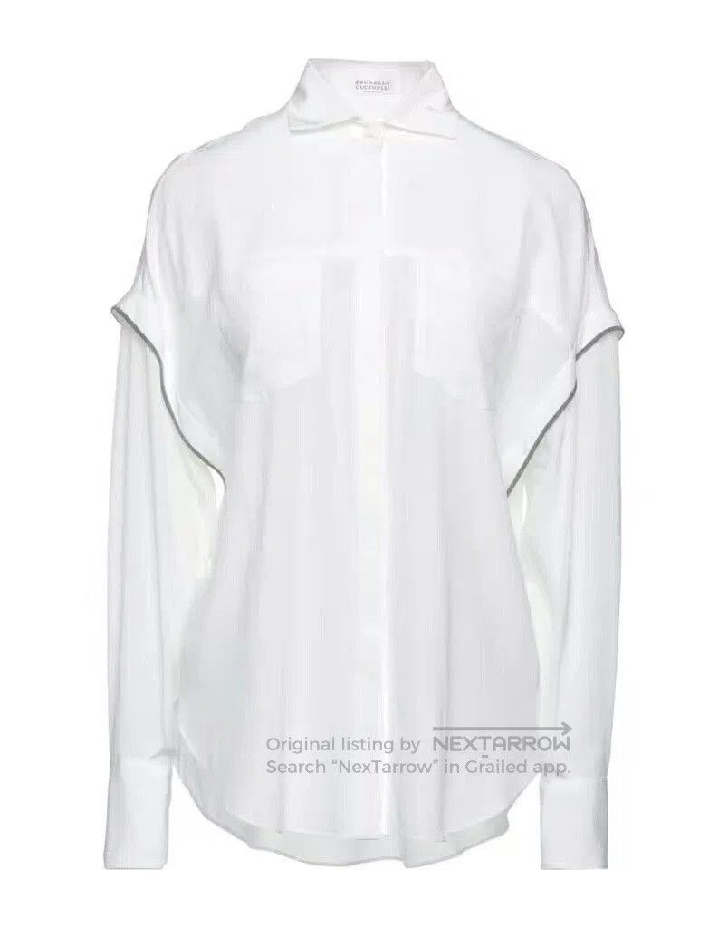 Brunello Cucinelli Brunello Cucinelli Silk Beaded Batwing Shirt. Size US M / EU 48-50 / 2 - 8 Thumbnail