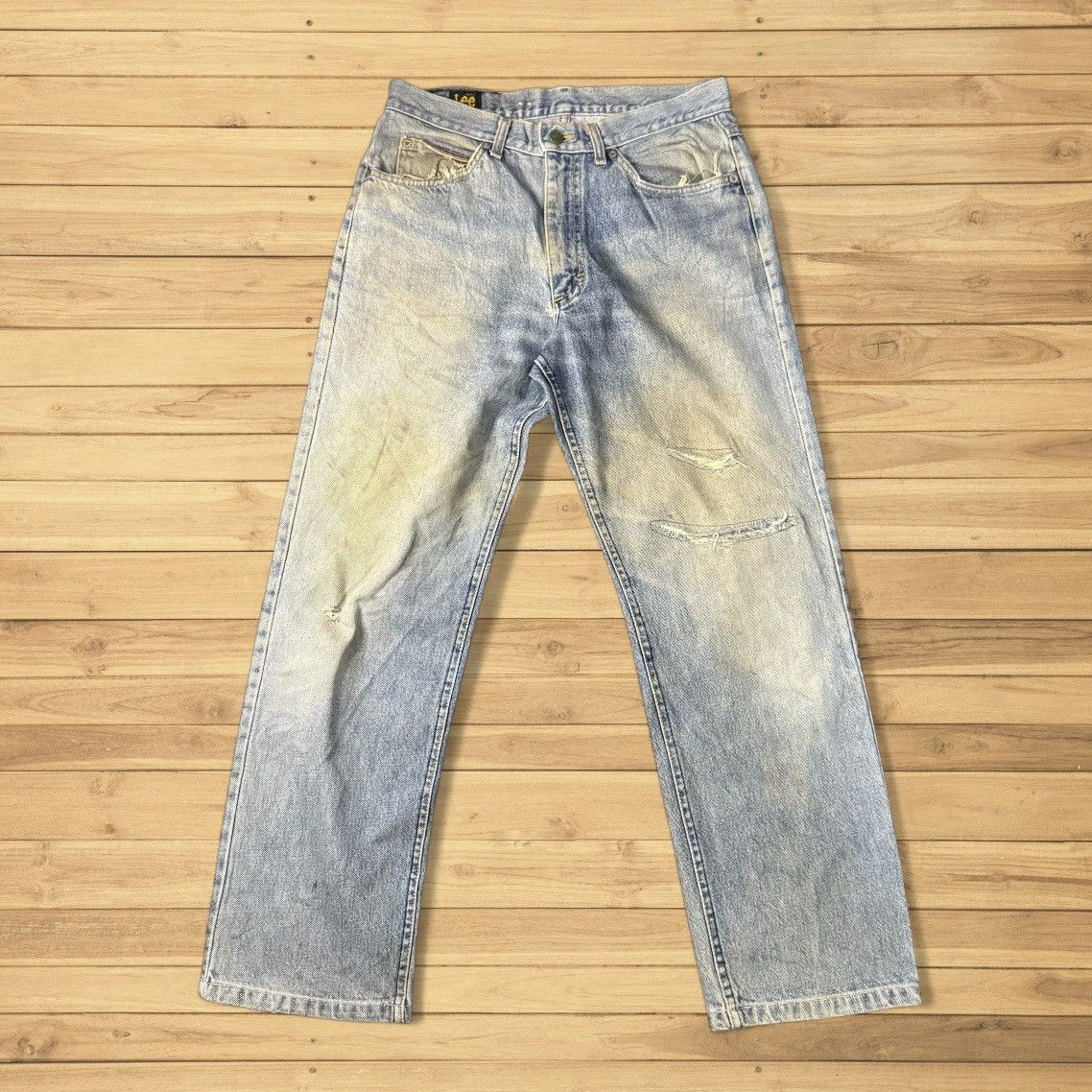 Cowboy Equipment Vintage 90s Lee Usa Thrashed Jeans Size US 32 / EU 48 - 1 Thumbnail